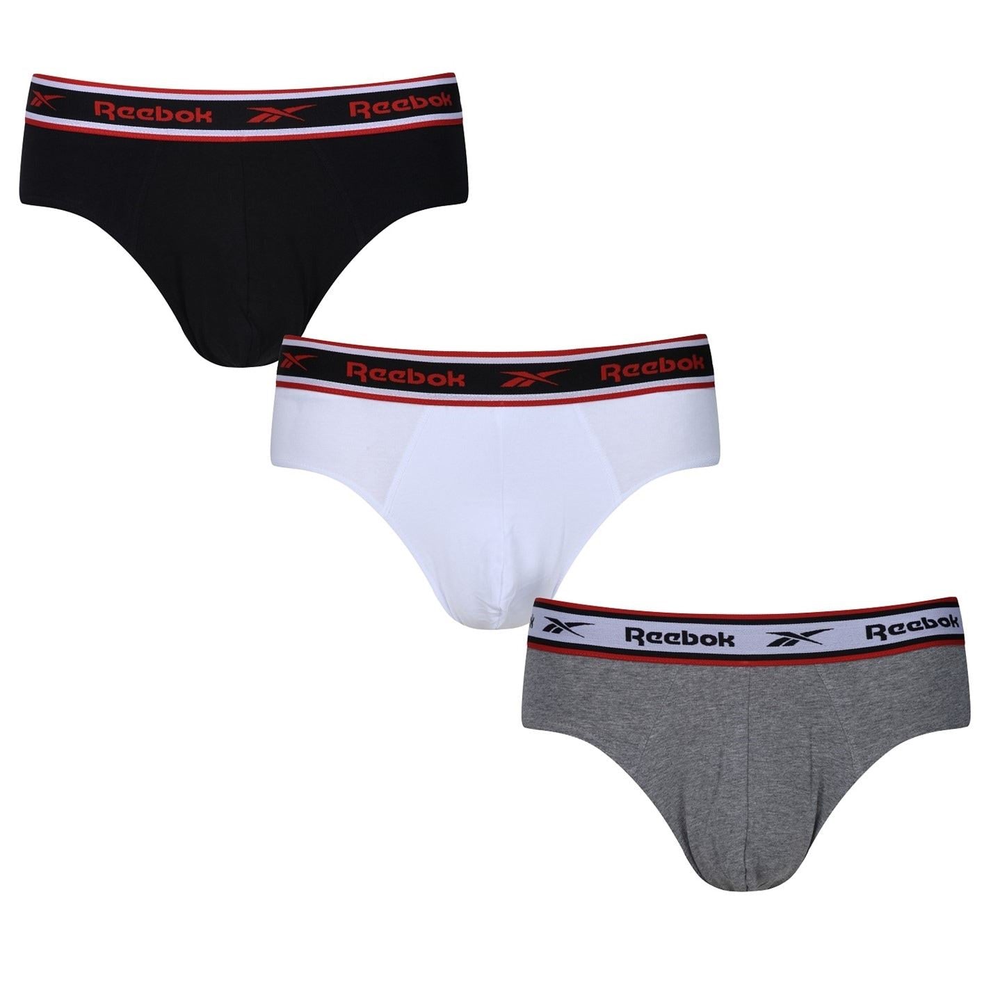 Reebok Mens 3 Pack Cotton Elastane Briefs
