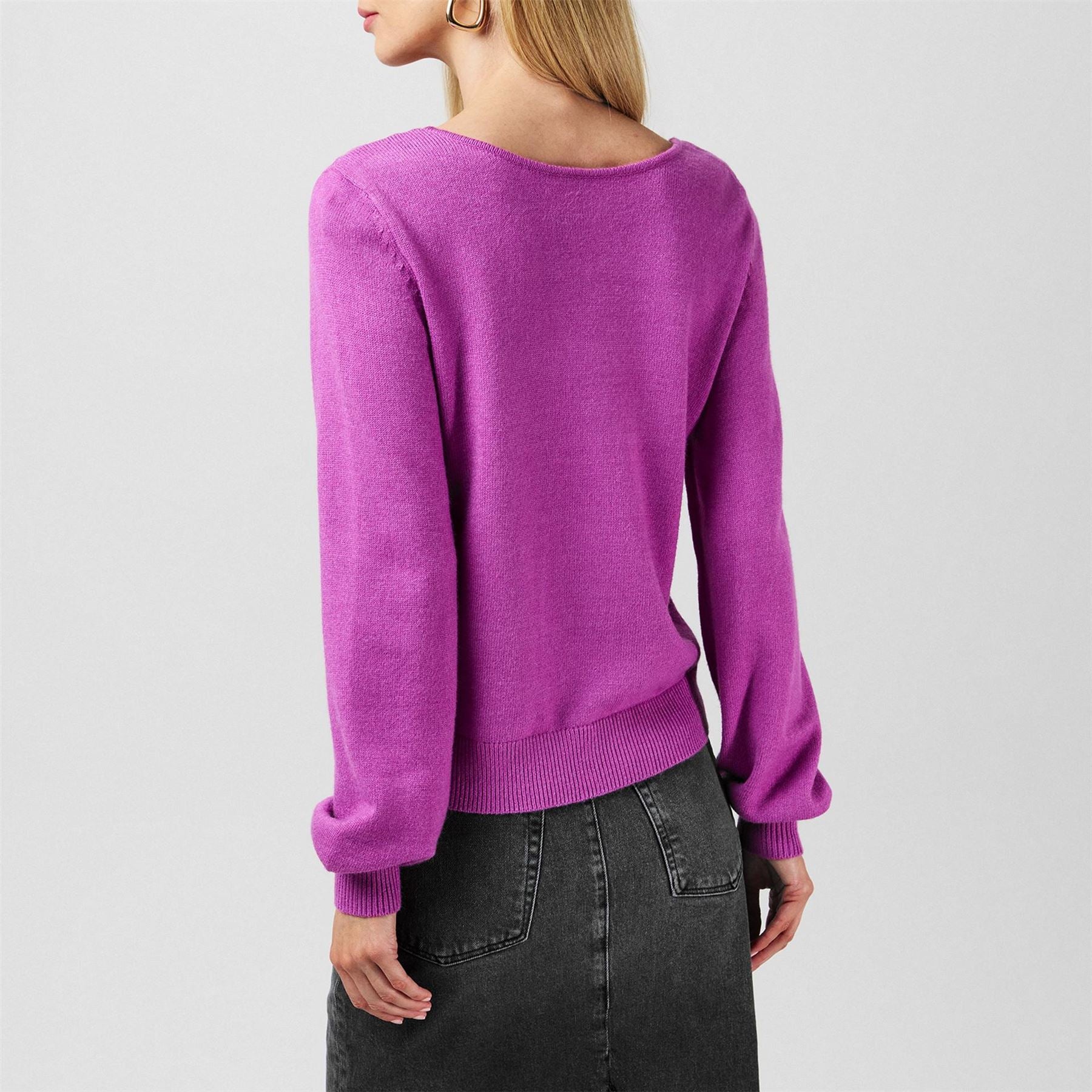 Vila V Neck Regular Fit Long Sleeve Sweater