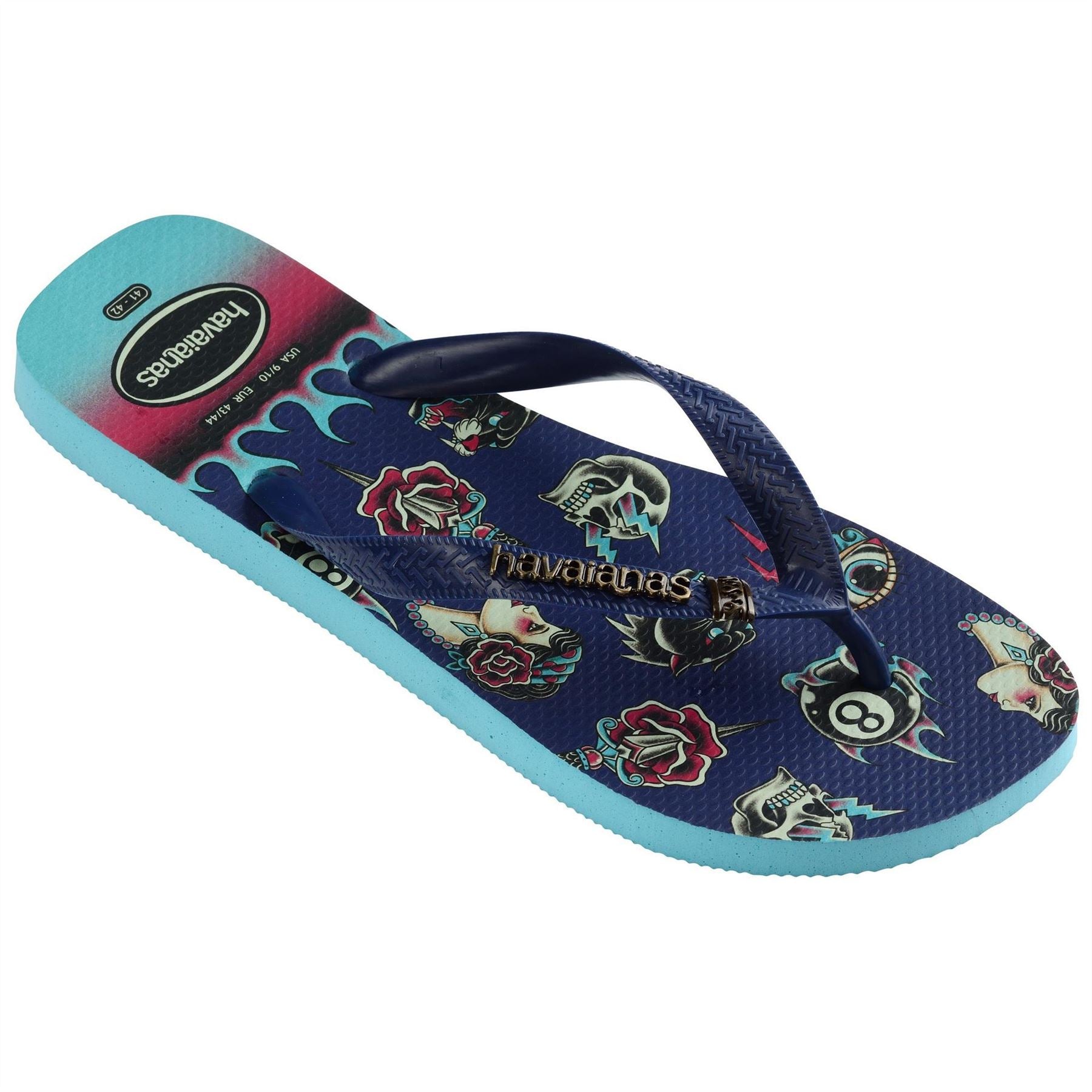 Havaianas Womens Hav. Top Tribo Ruby Red Black 39 40 Flip Flops