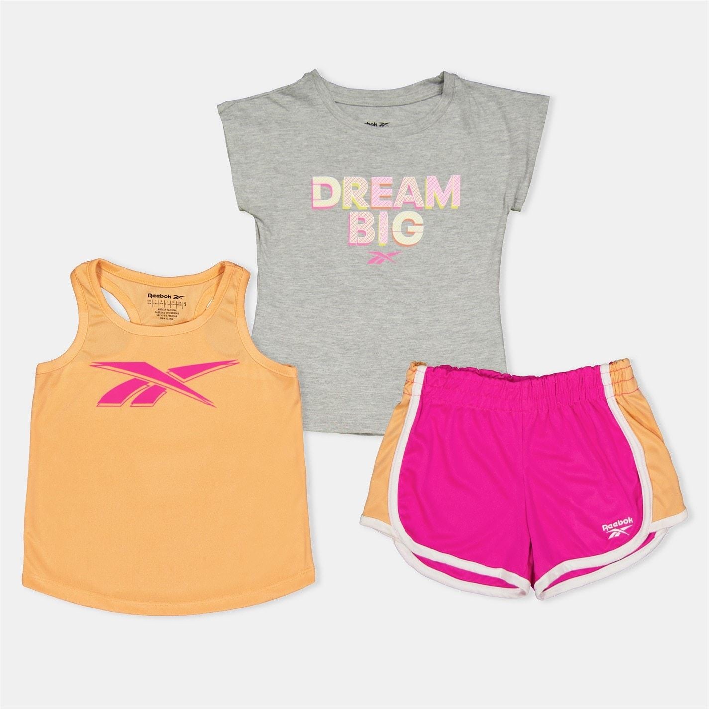 Reebok Lettering Crew Neck Short Sleeve T-Shirt and Set