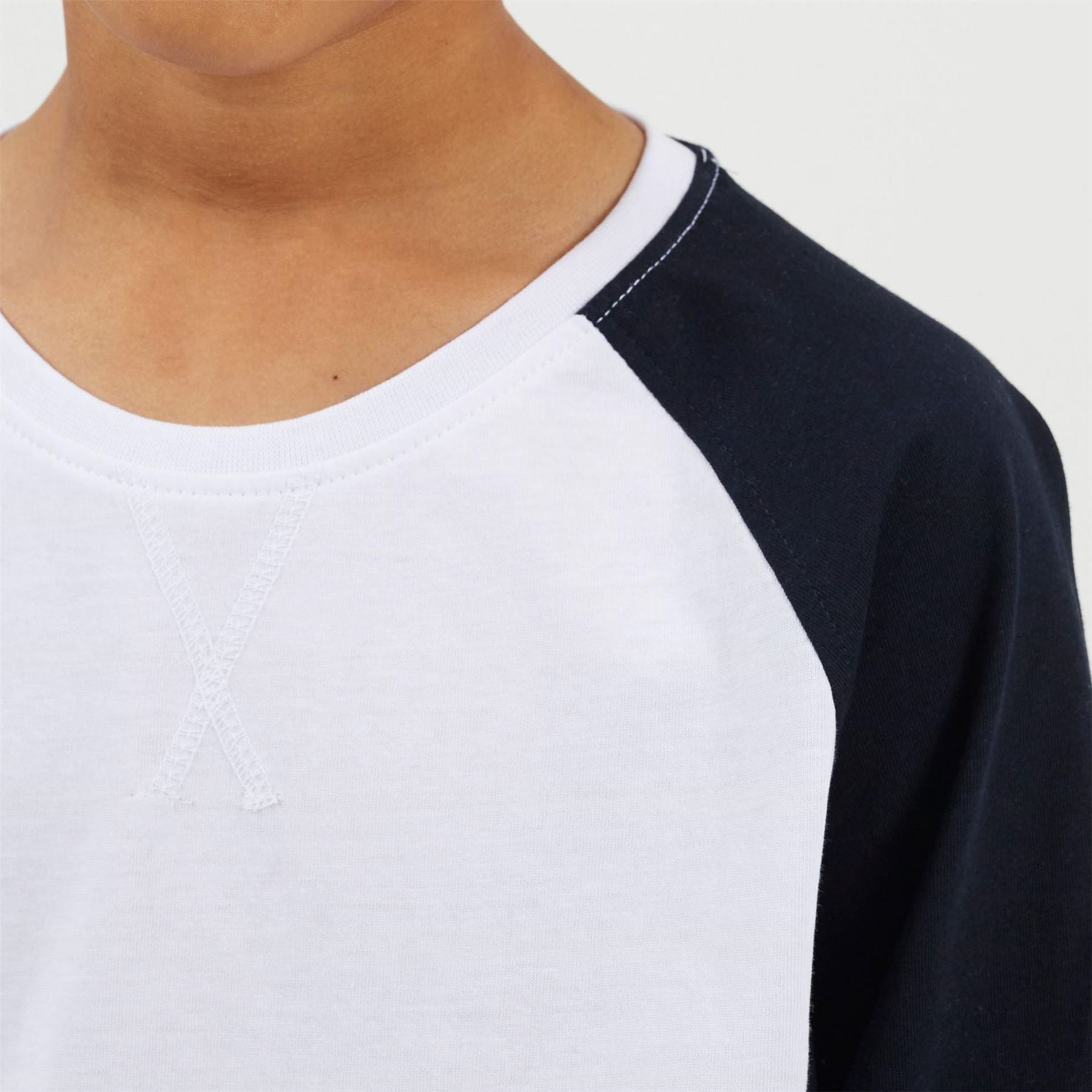 Brave Soul Boys Long Sleeve Crew Neck Tee With Contrast Raglan Sleeves