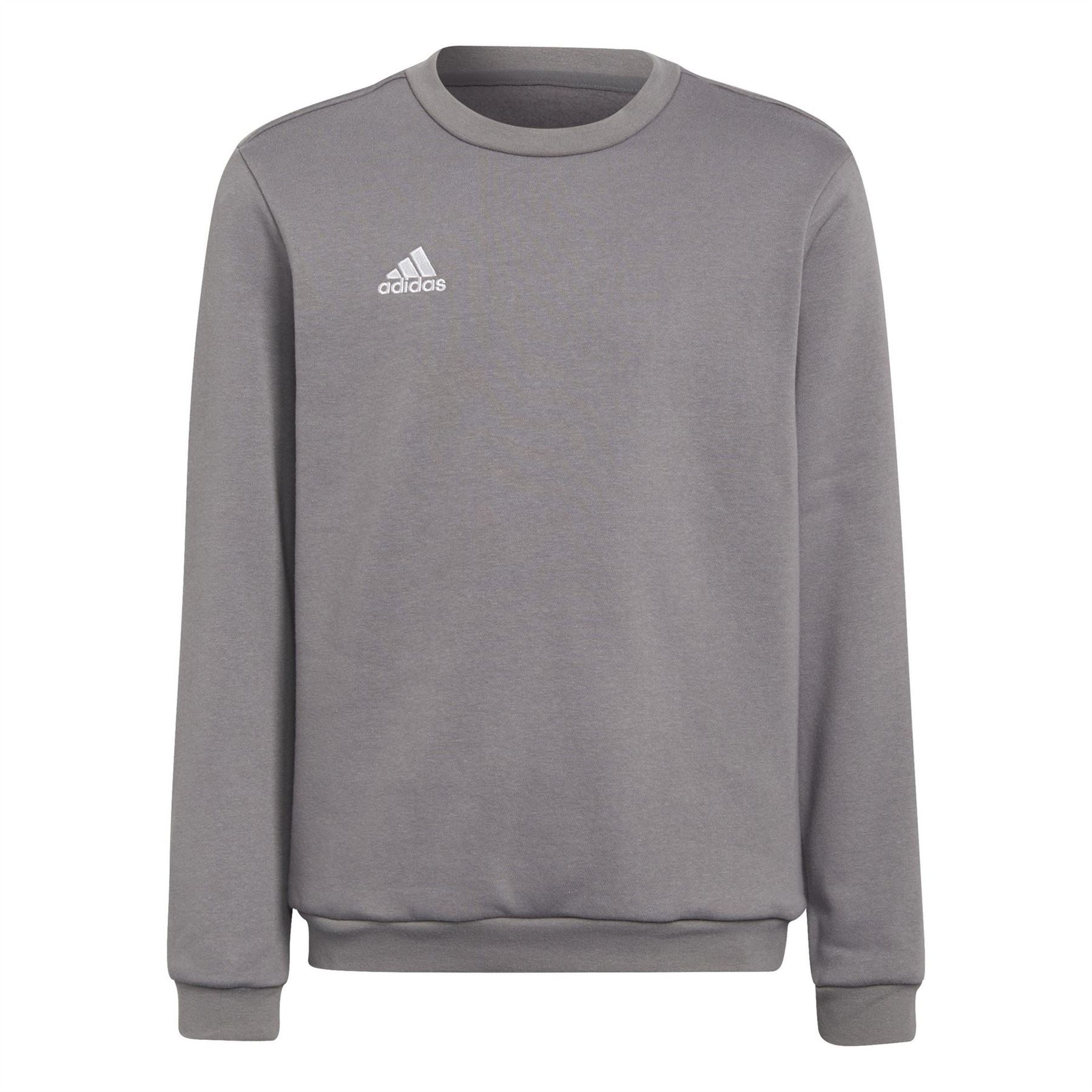 adidas Kids Crew Neck Ribbed Collar Long Sleeve Sweatshirt