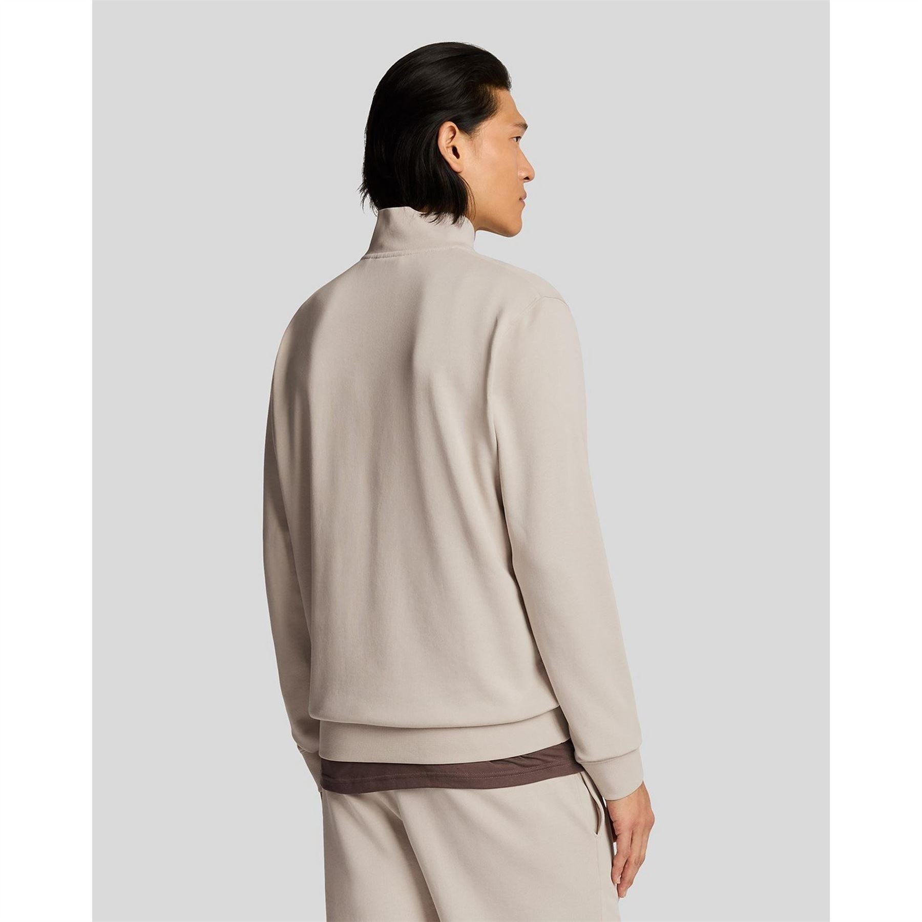 Lyle and Scott Zip Neck Funnel High Collar Long Sleeve Sweatshirt