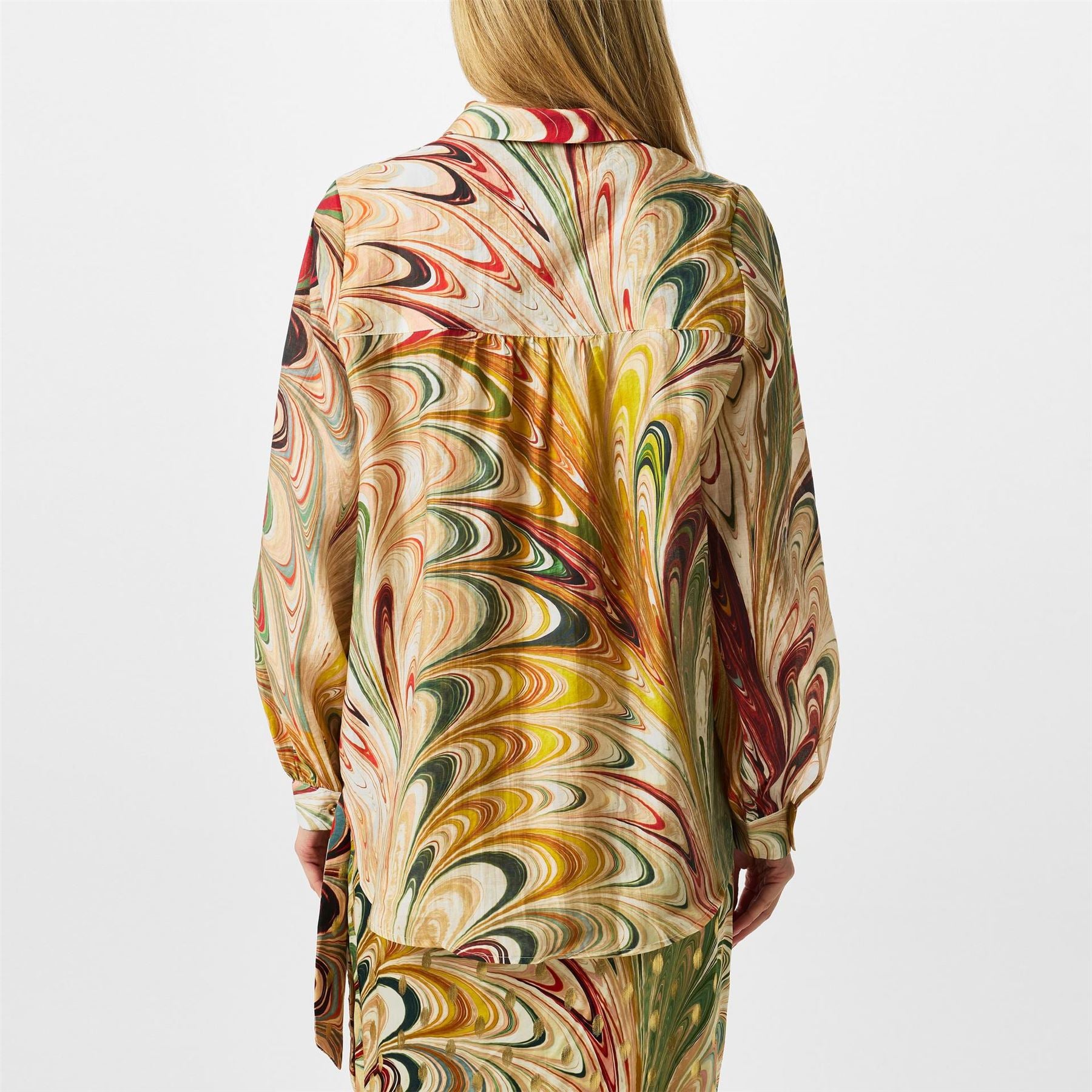 Never Fully Dressed Marble Miley Long Sleeve Patterned Shirt