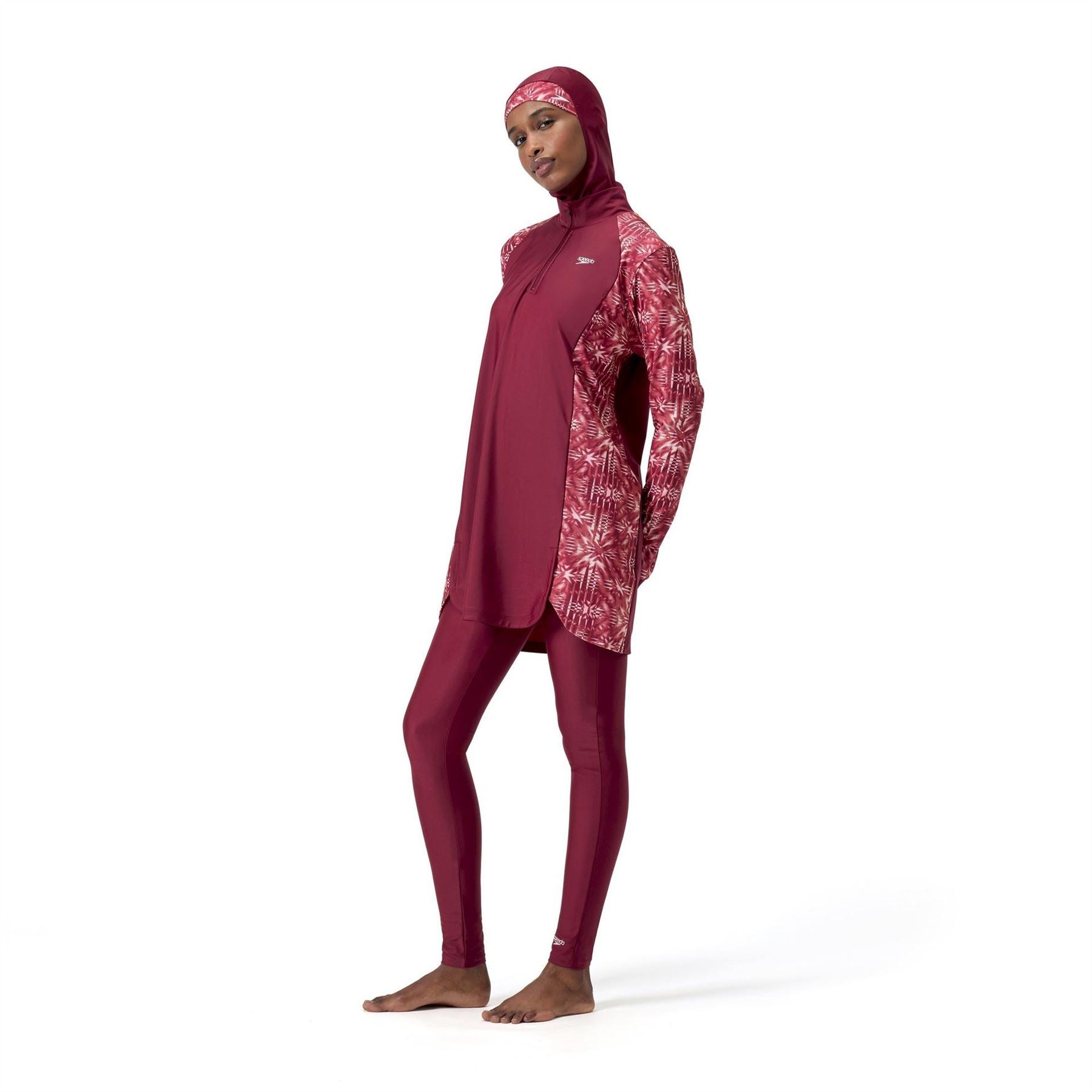 Speedo 3 Piece Geometric Patterned Burkini Swim Set