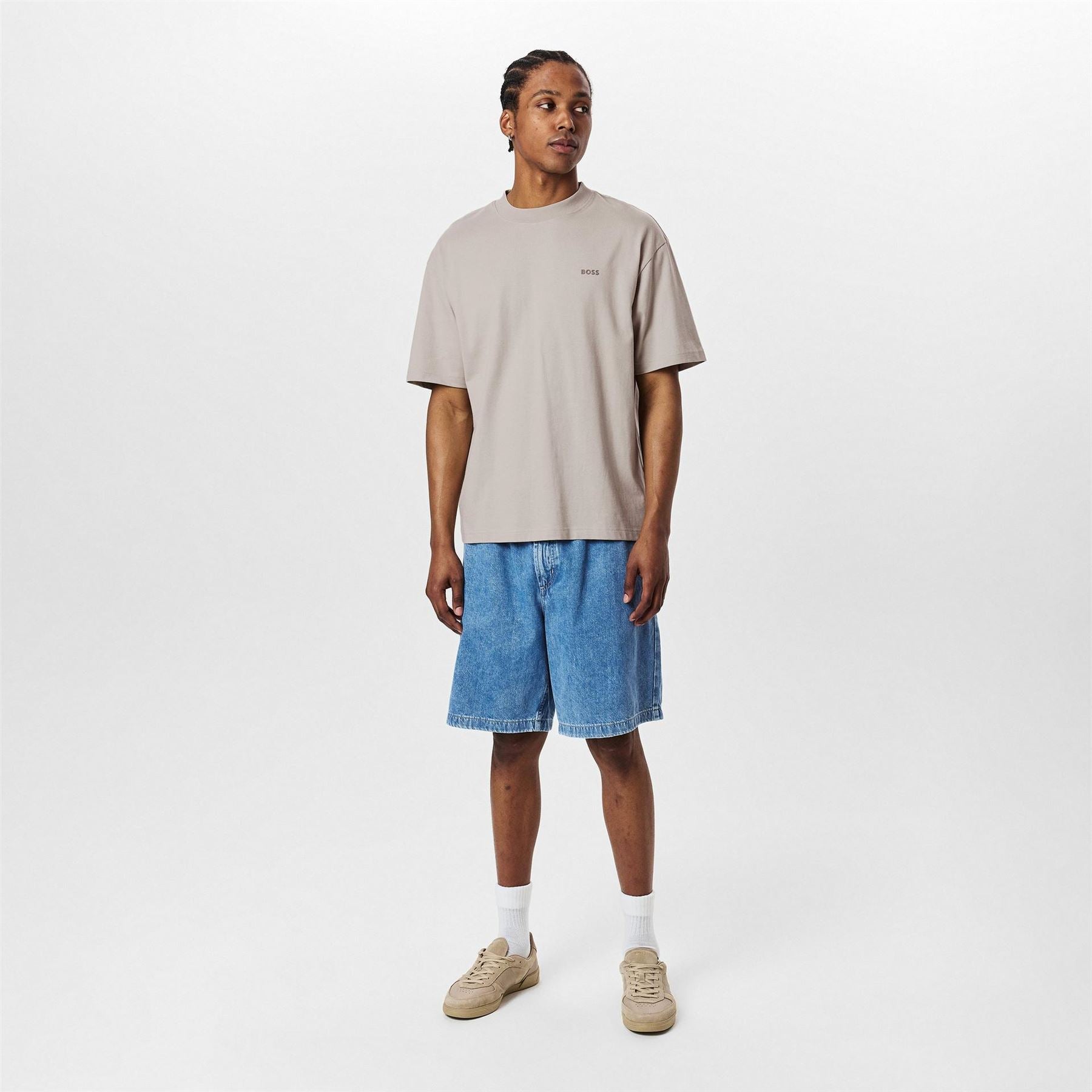 Boss Denim Bermuda Shorts with Metal Drawcord