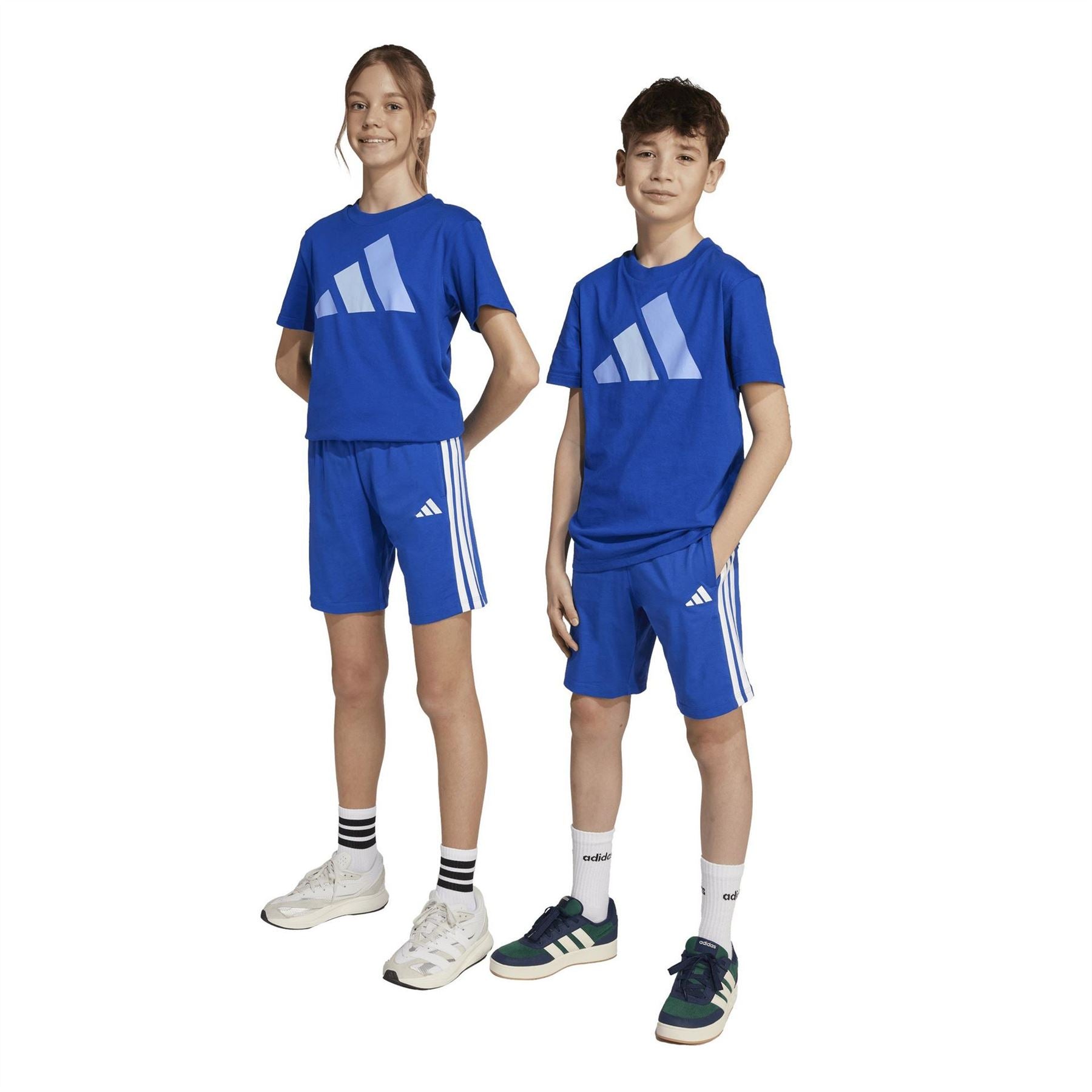 adidas Essentials 3 Stripe Jersey Short Juniors