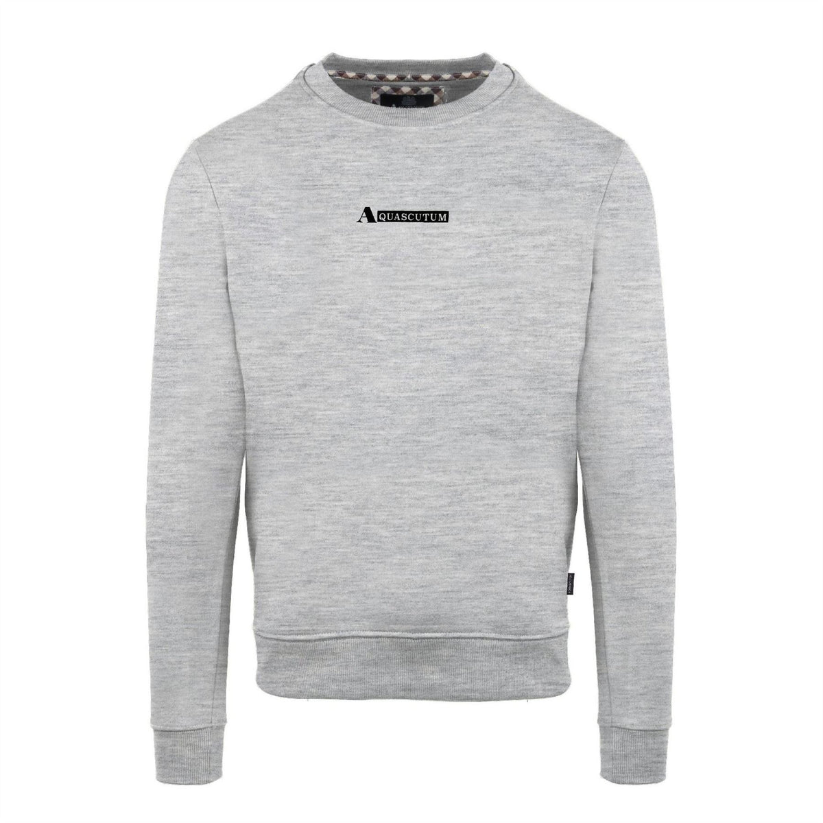 Aquascutum Crew Neck Ribbed Collar Long Sleeve Sweatshirt
