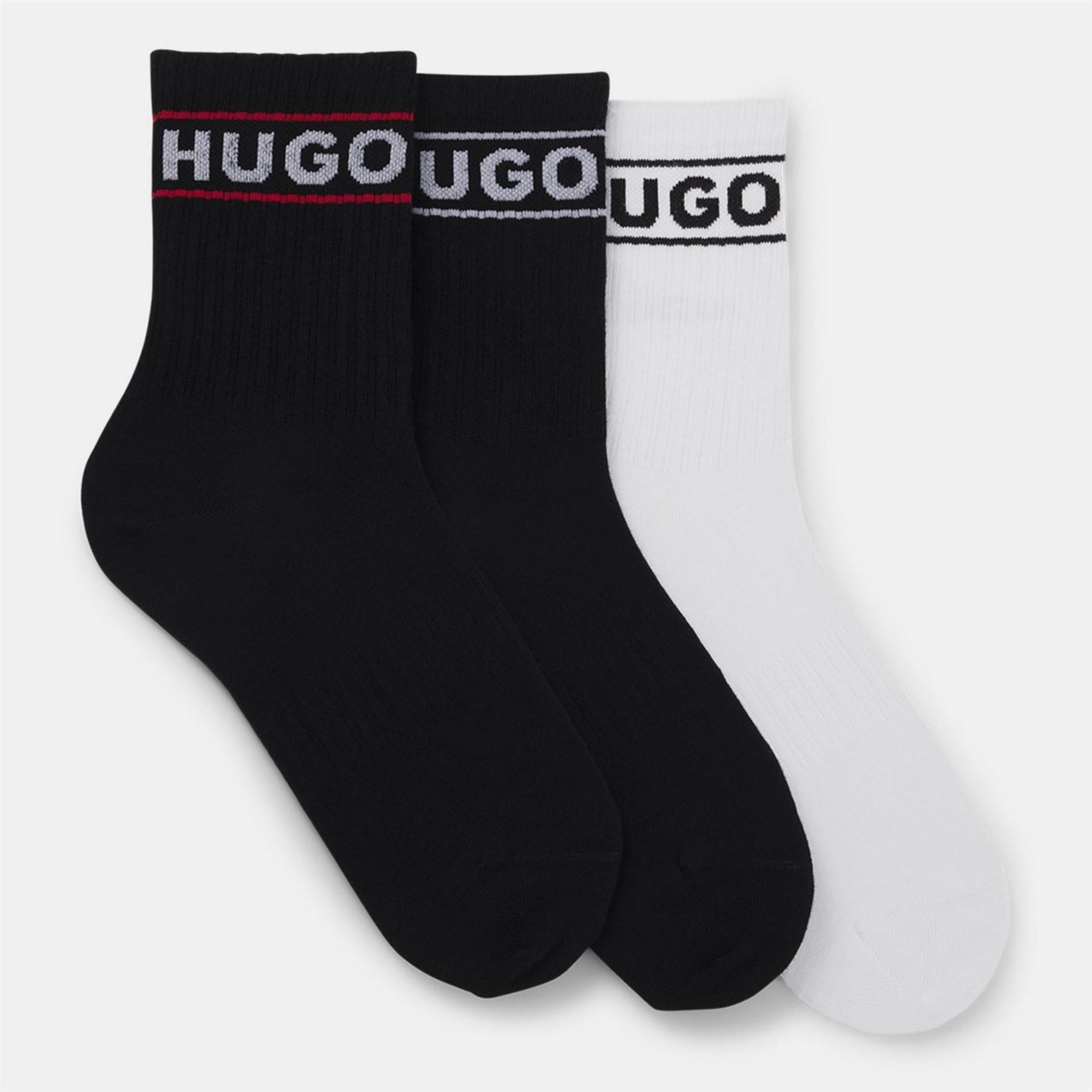 Hugo Qsrib Sporty Lettering Crew Socks