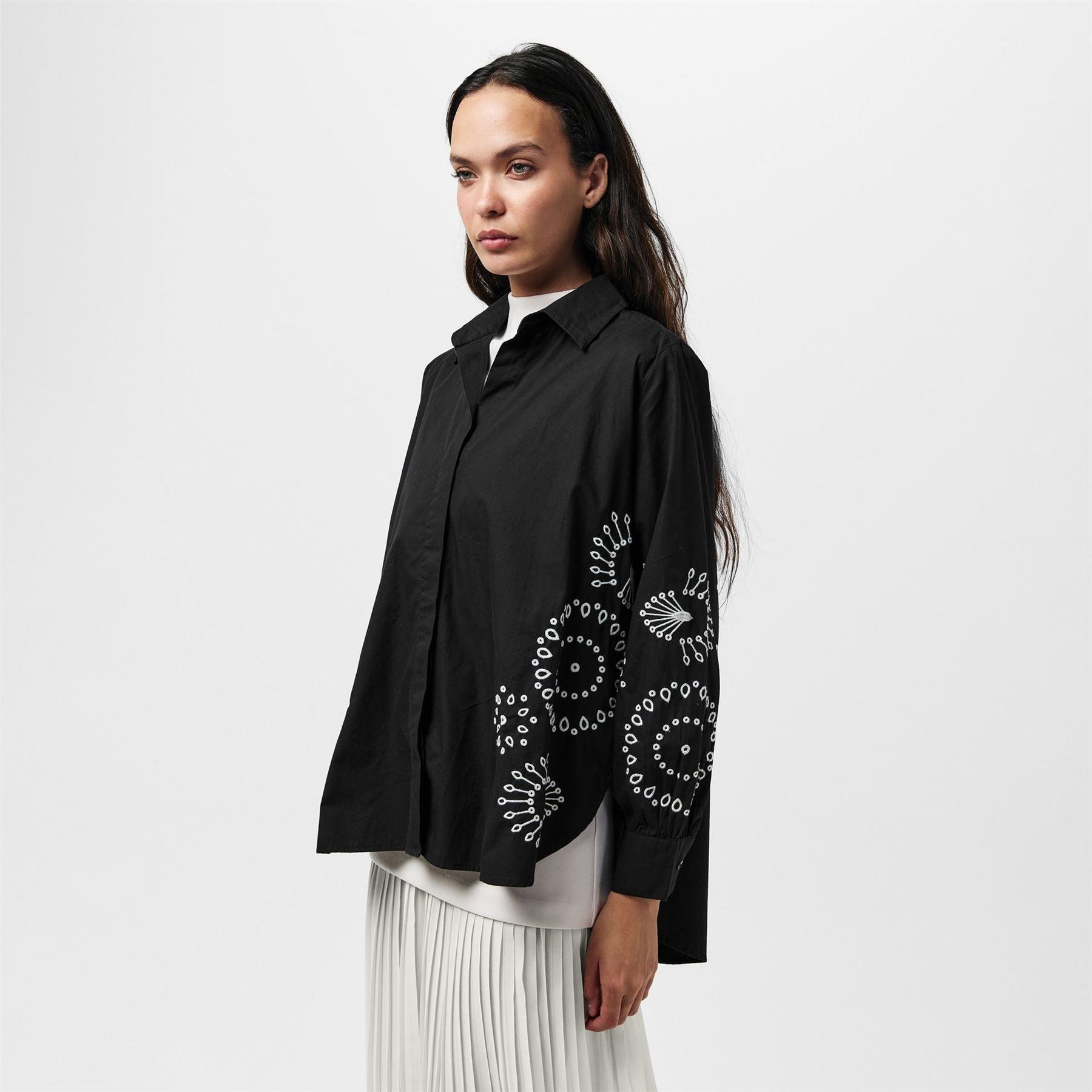 French Connection Cambria Embossed Long Sleeve Patterned Shirt