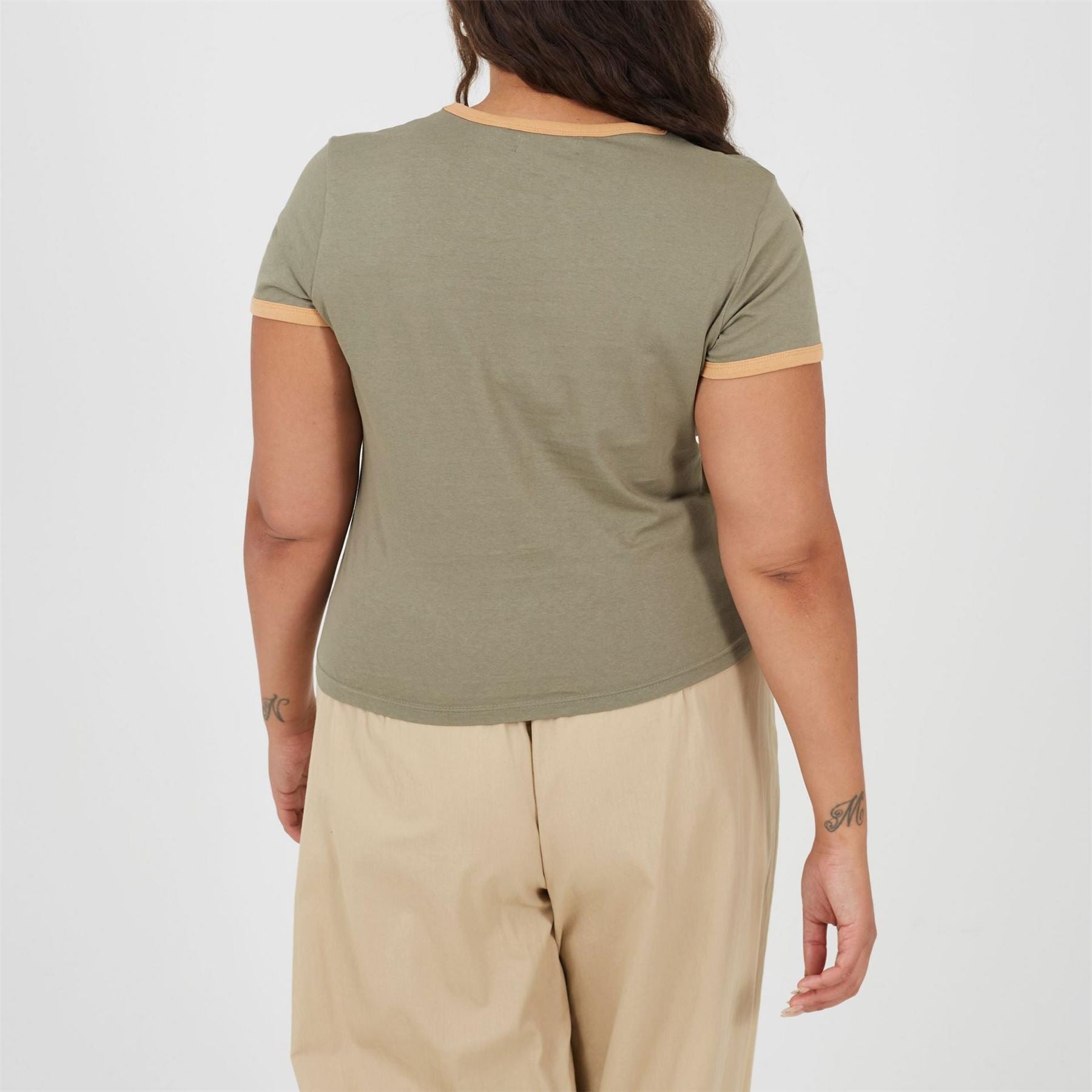 Brave Soul Plus Size Short Sleeve T Shit With Contrast Neck And Sleeve Rib
