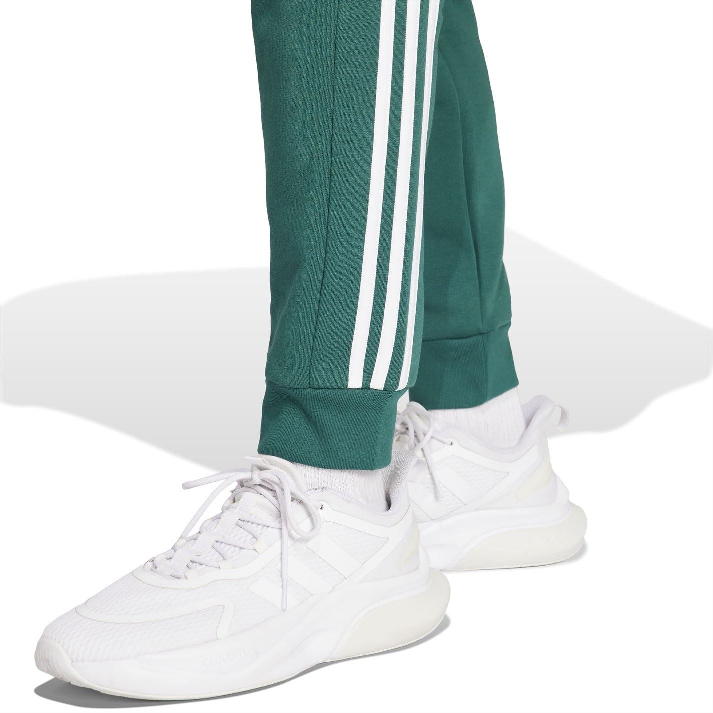 adidas Fleece Tapered Cuff 3 Stripes Joggers M