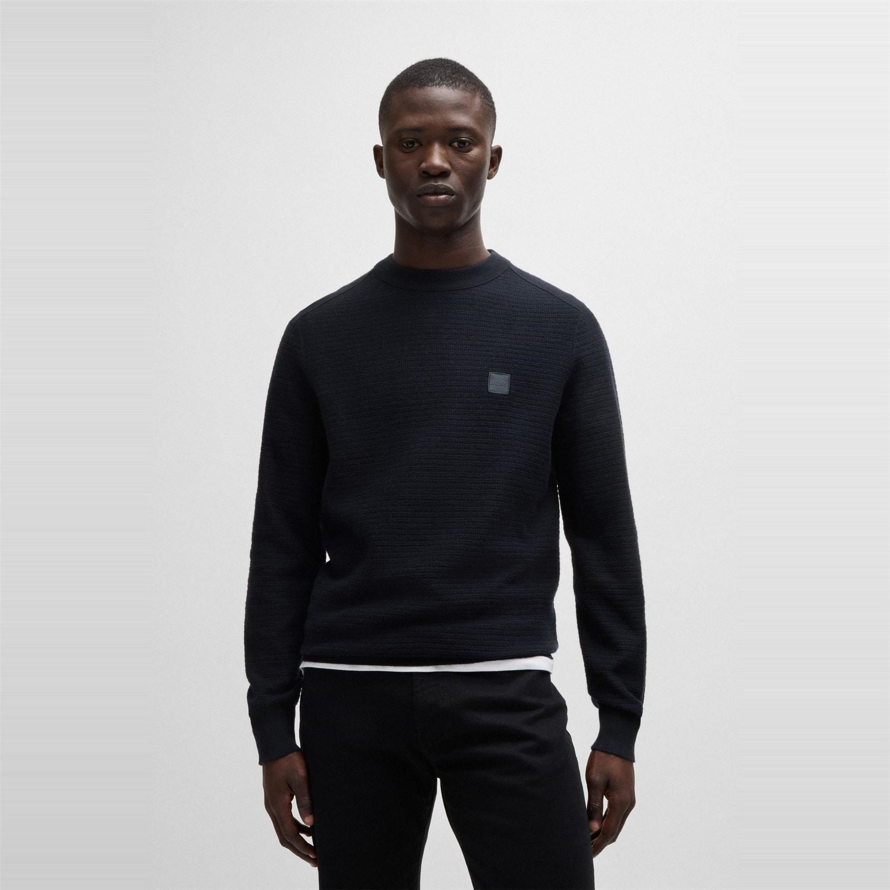 Boss BOSS ORANGE Cotton Cashmere Long Sleeve Crew Neck Jumper (Anion)