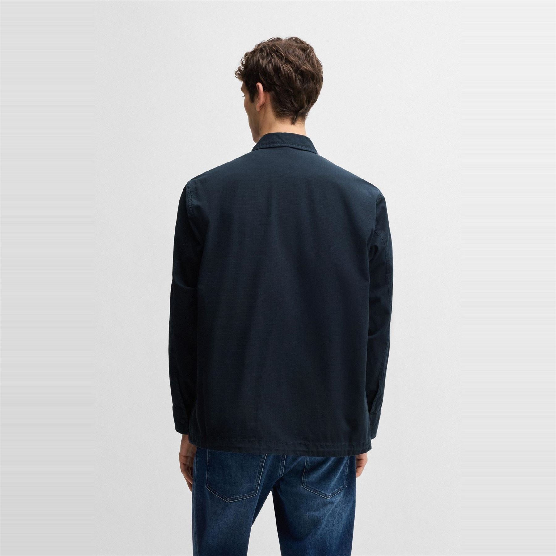 Boss Labib Cotton Long Sleeve Water Resistant Overshirt