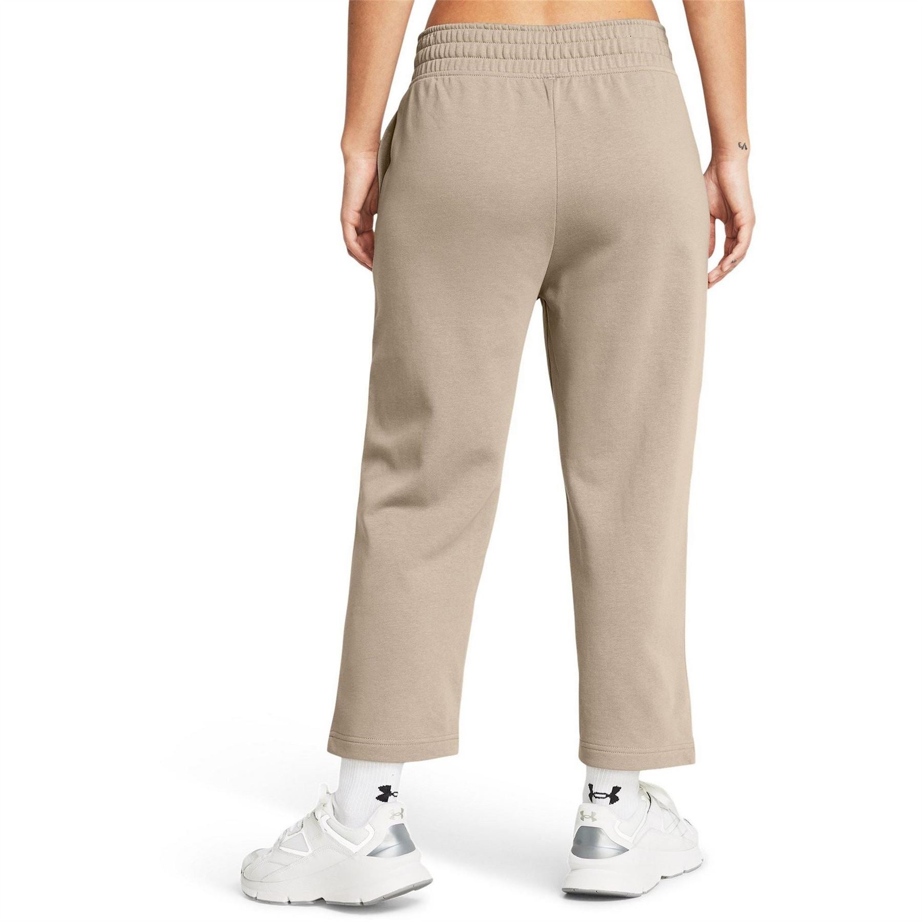 Under Armour Womens Armour Ua Rival Terry Crop Wide Leg Tracksuit Bottom