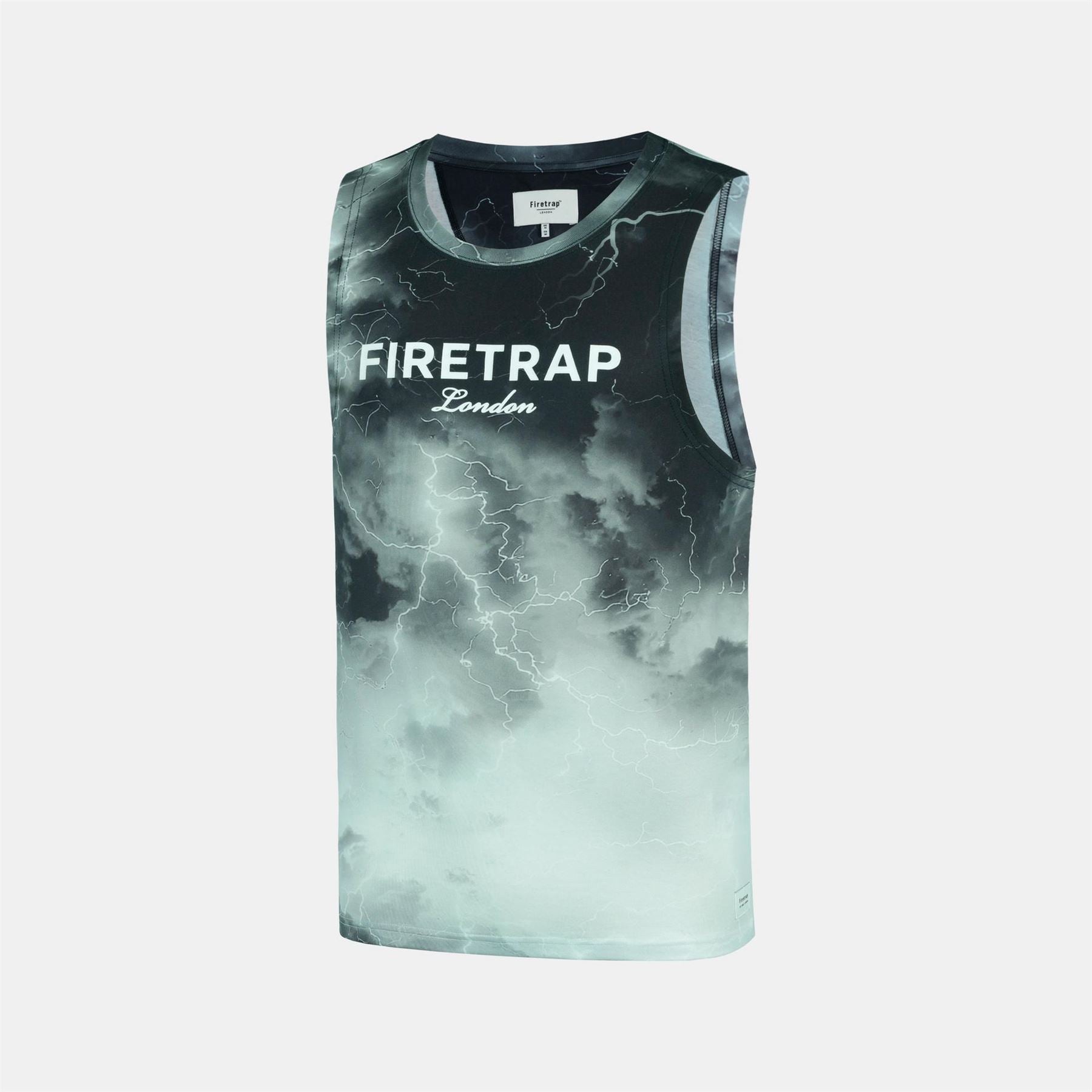 Firetrap Sub Lightning Print Cotton Muscle Vest