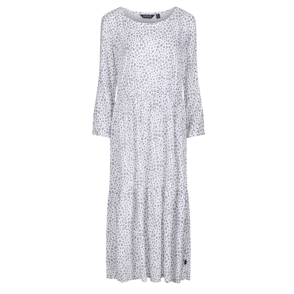 Regatta Briella Scoop Neck Three Quarter Sleeve Midi Tiered Dress