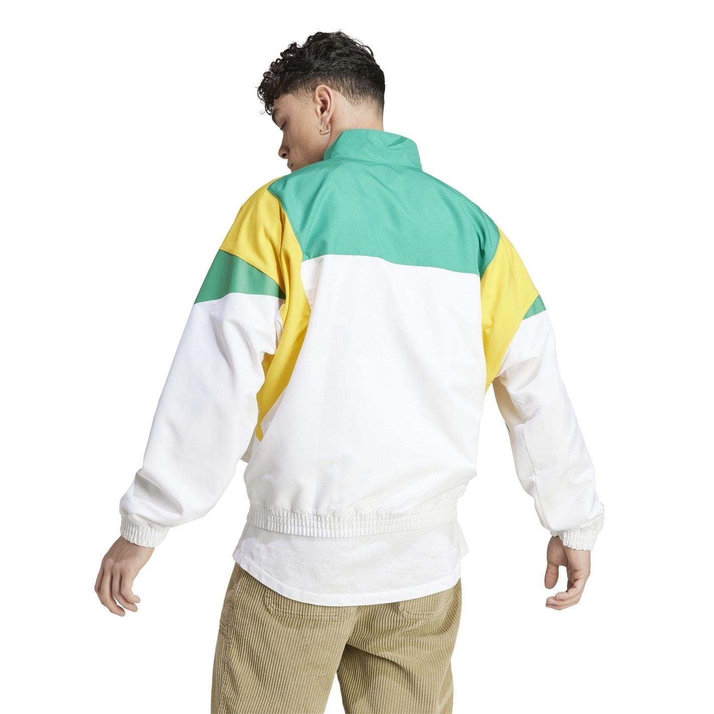adidas Color Block High Neck Ribbed Cuff Track Jacket