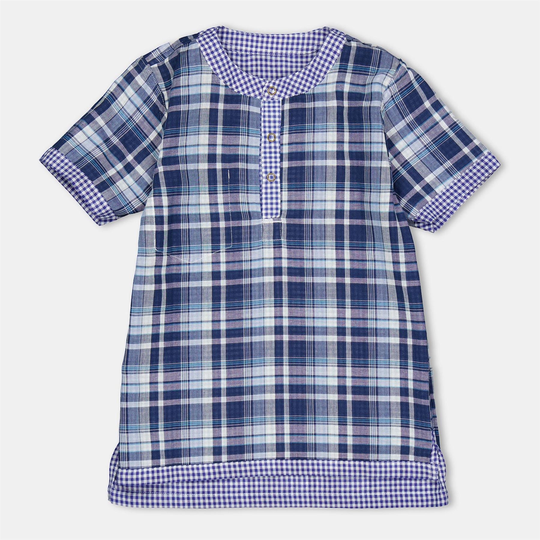 Lilly and Sid Reversible Check Short Sleeve Patterned Shirt