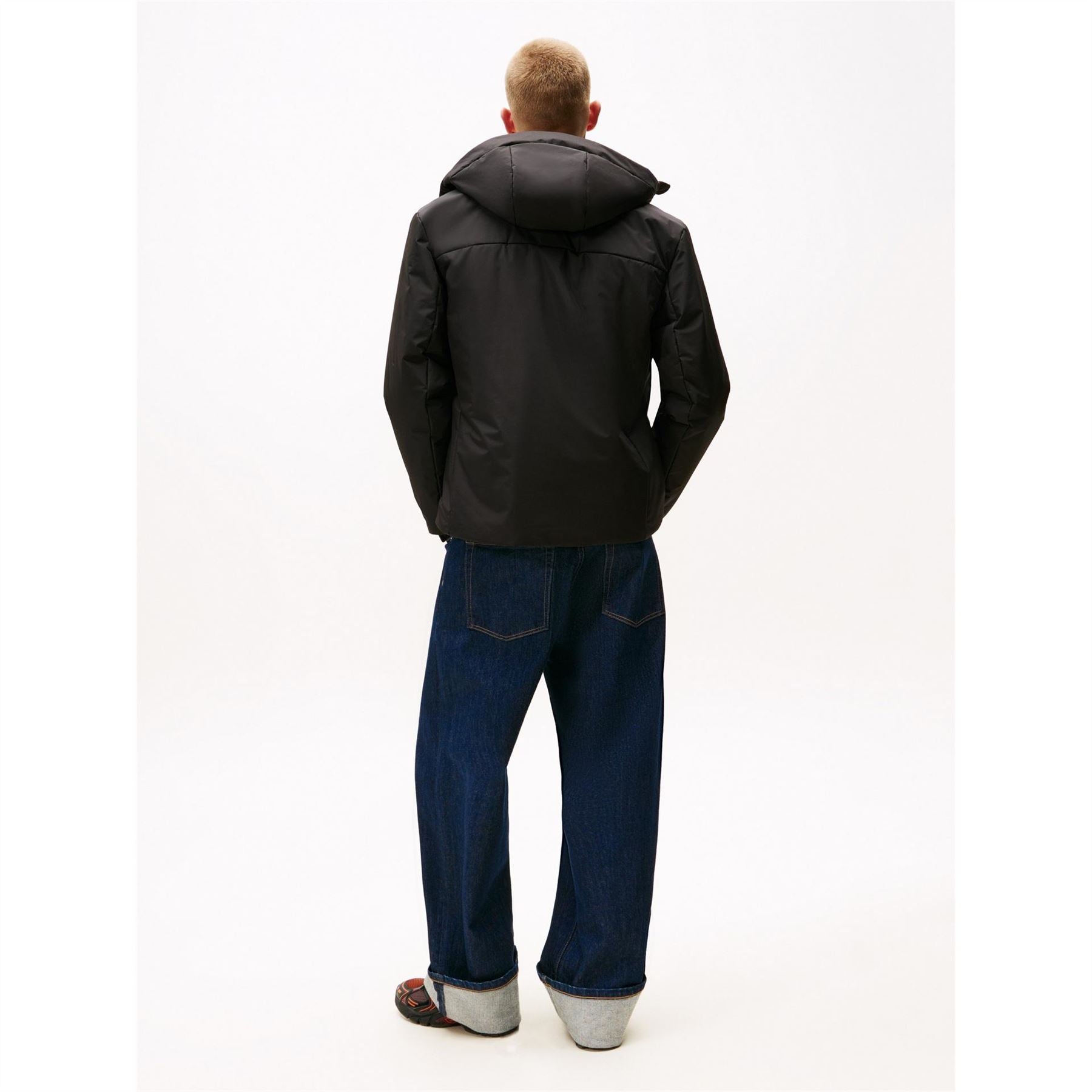 Tommy Jeans Solid Patterned Hooded Zipped Pocket Windbreaker
