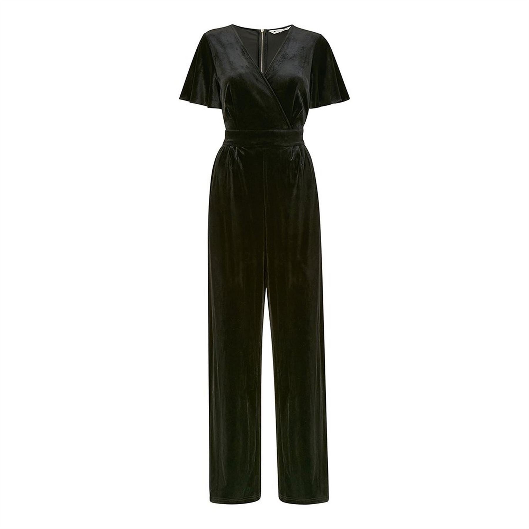 Yumi V Neck Wrap Jumpsuit with Angel Sleeves
