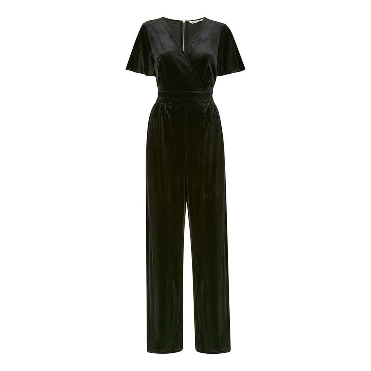 Yumi V Neck Wrap Jumpsuit with Angel Sleeves