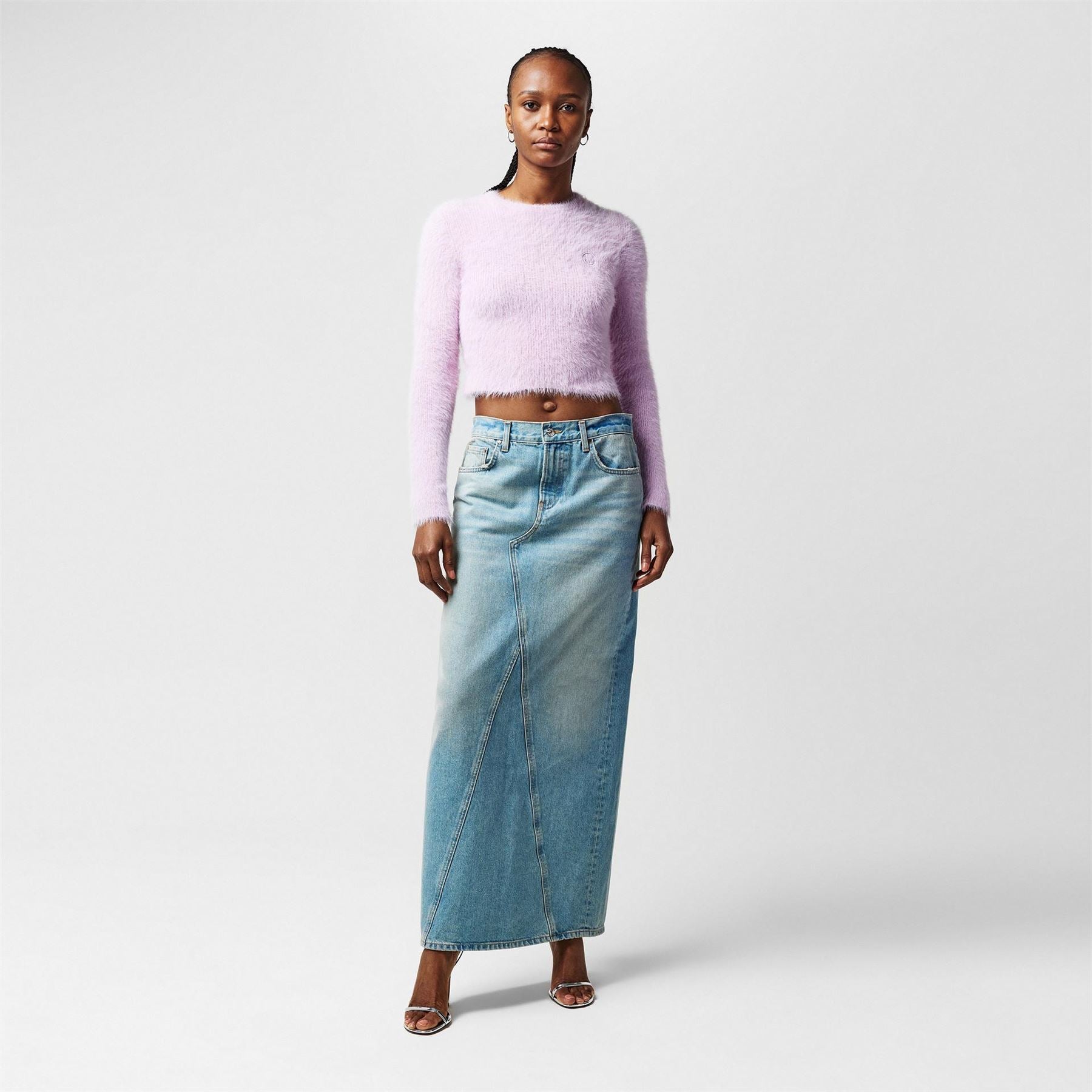Hugo Cropped Crew Neck Regular Fit Sweater