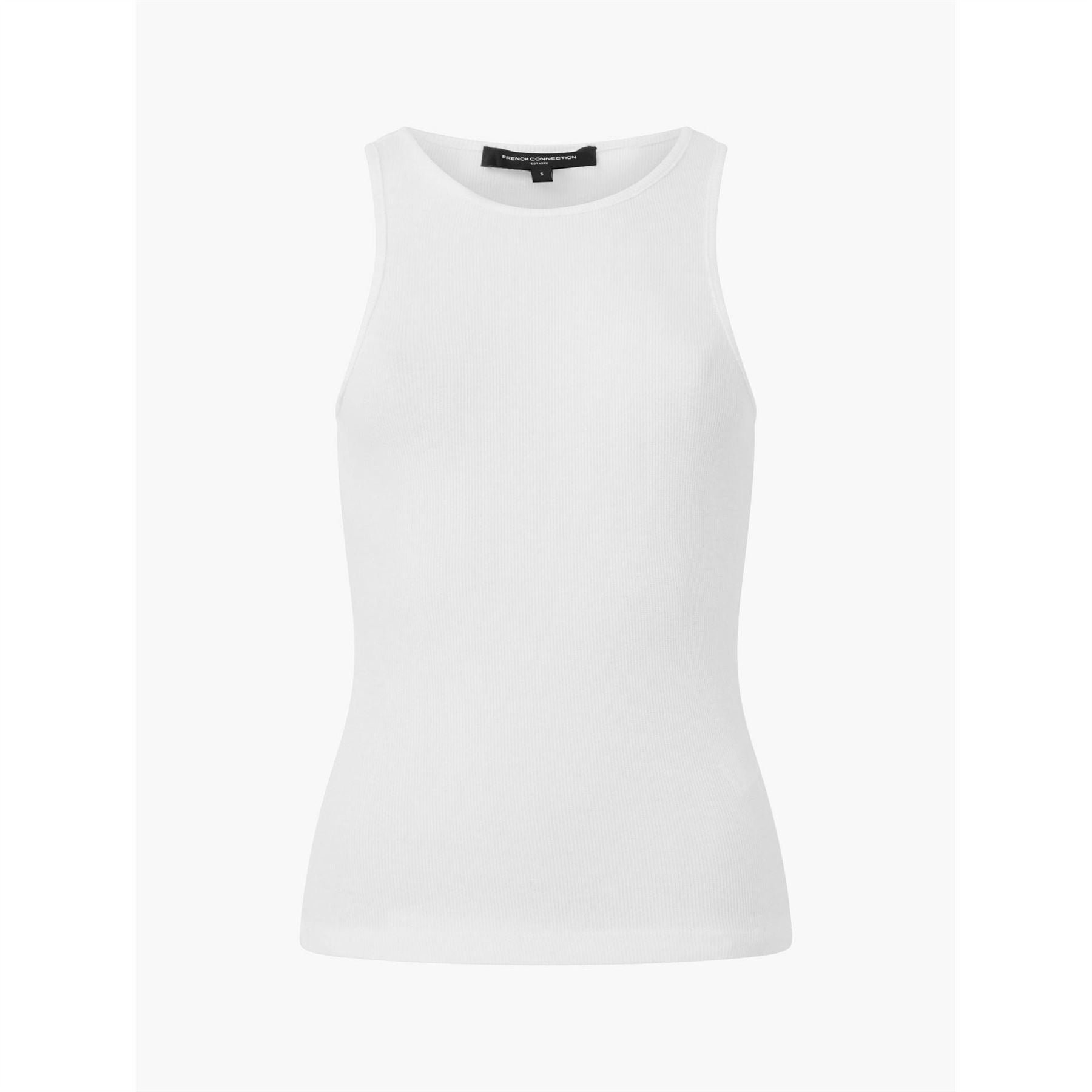French Connection Slim Fit High Neck Rib Tank