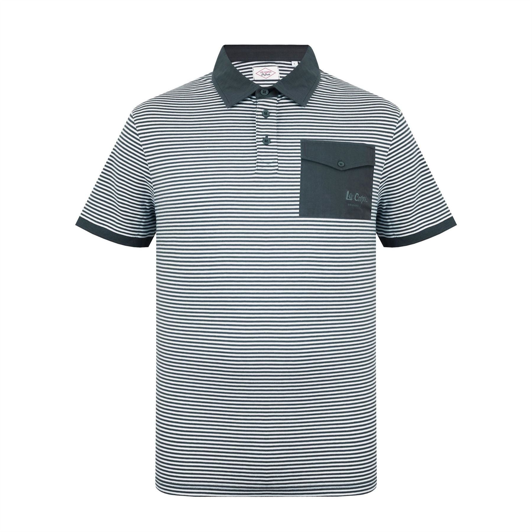 Lee Cooper Mens Stripe Polo