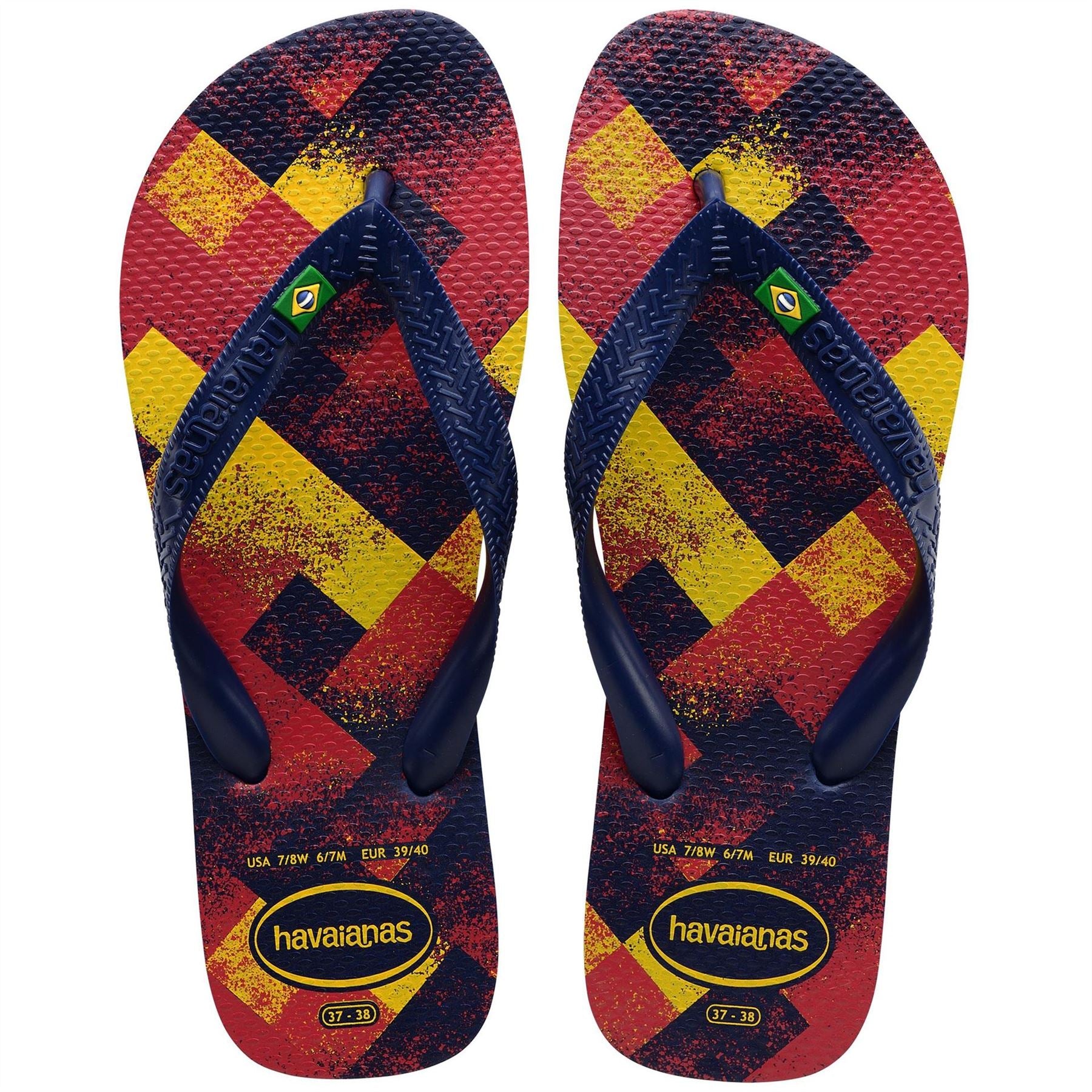 Havaianas Mens Hav. Brasil Fresh Black Black Leaf Flip Flops