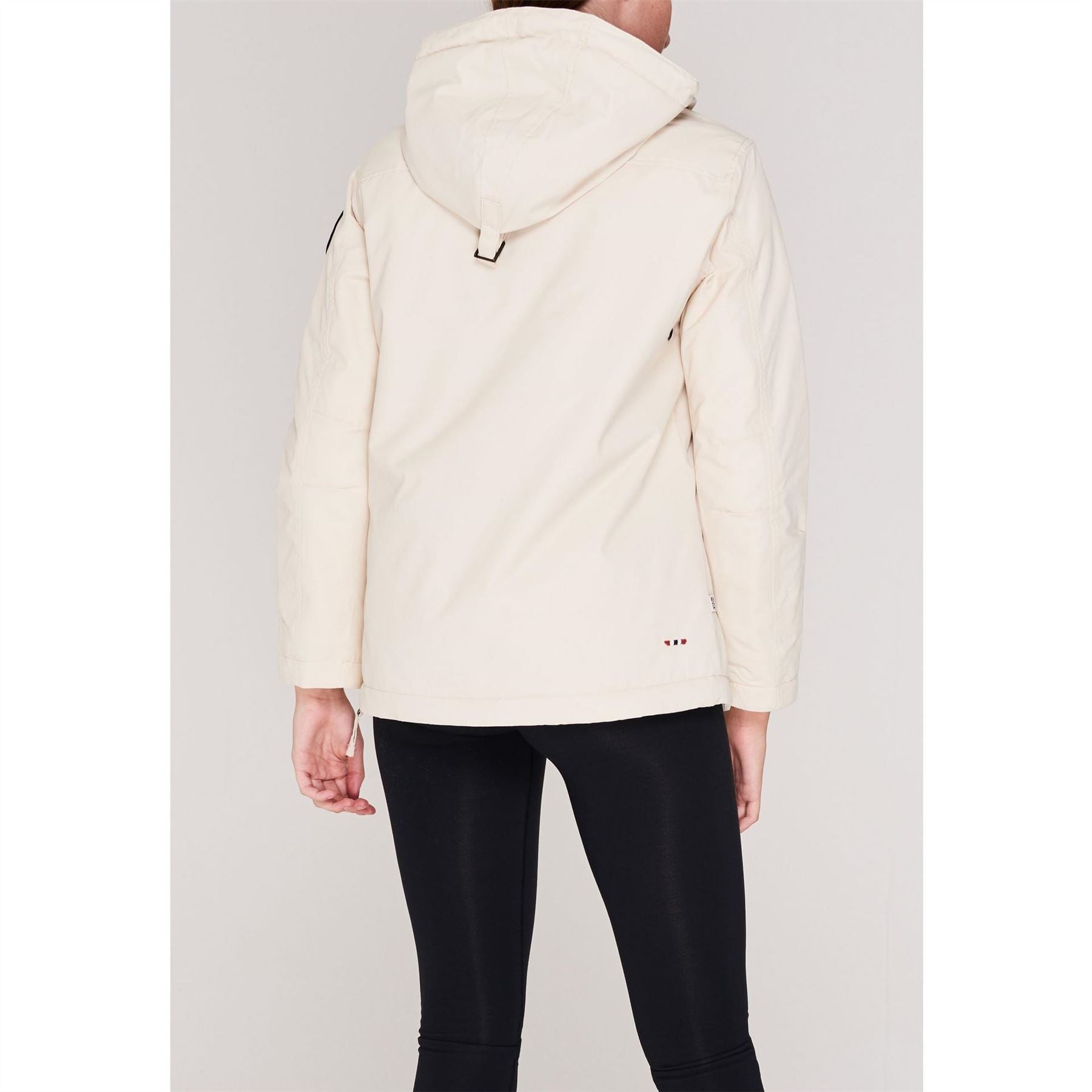 Napapijri Rainforest Water Resistant Hooded Cropped Long Sleeve Rain Anorak