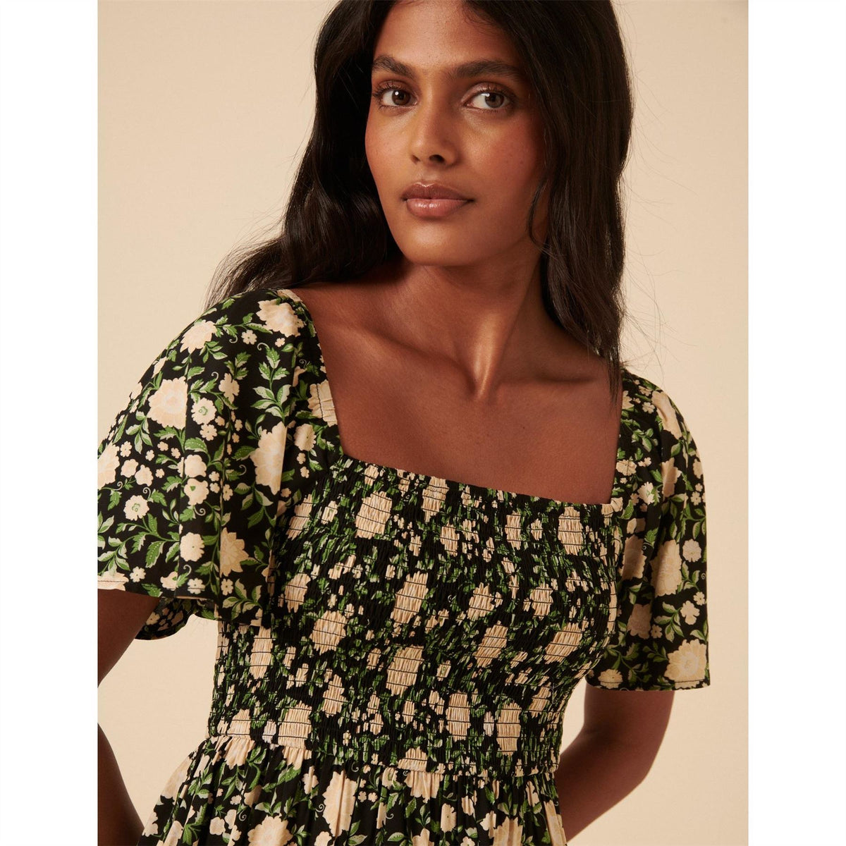 Nobodys Child Bella Square Neck Short Sleeve Mini Dress
