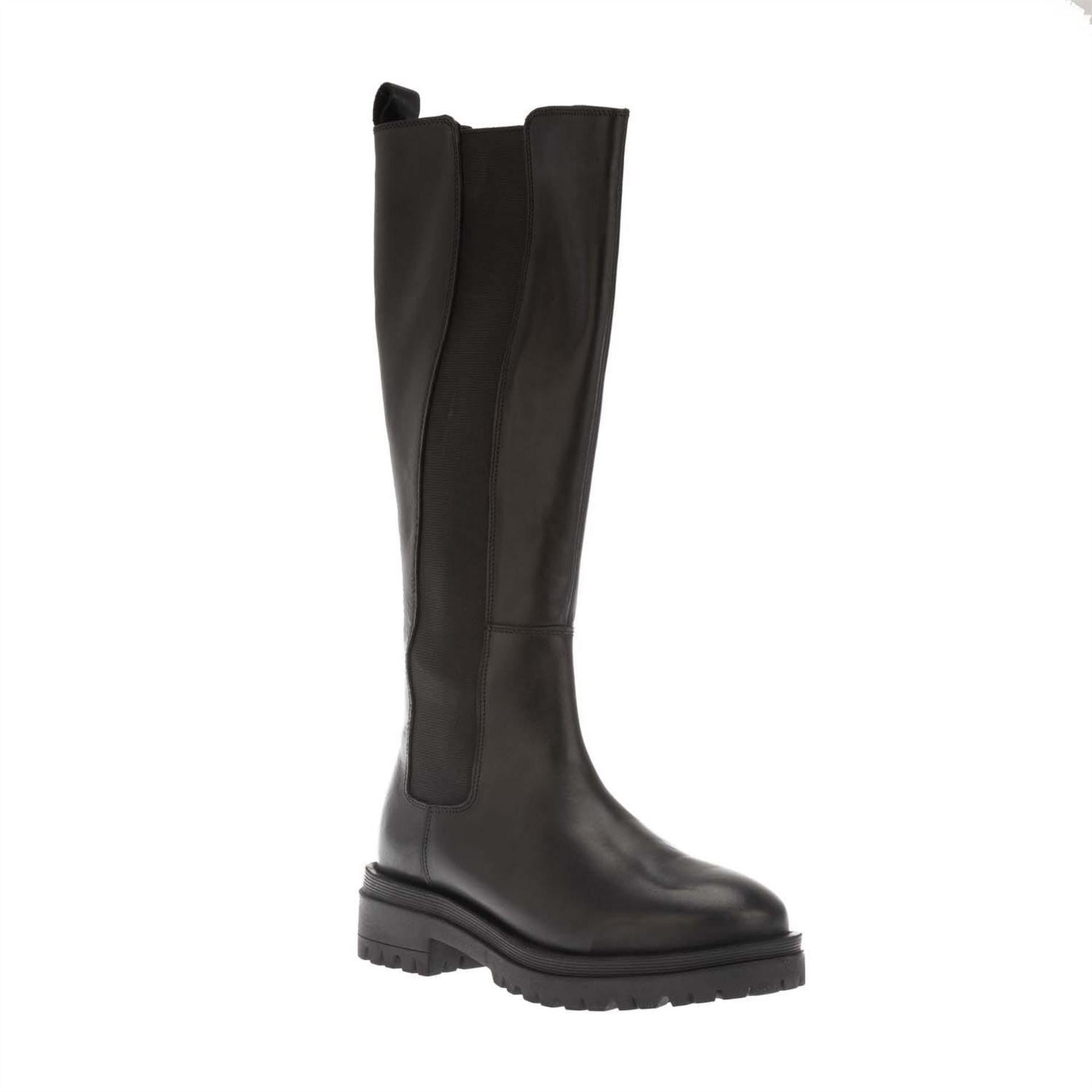 Dune London Elasticated Leather Knee High Boots