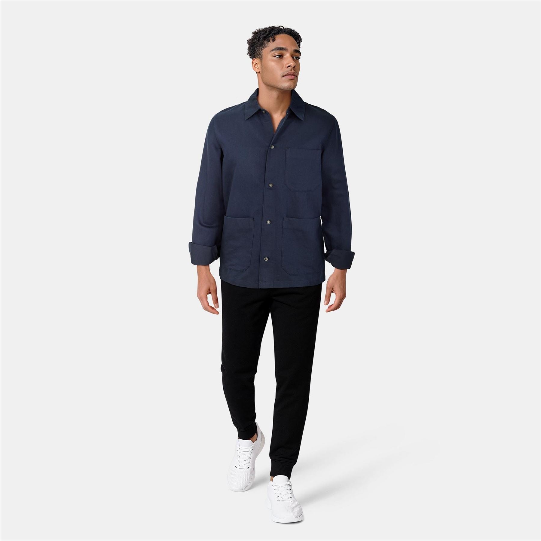 Lyle and Scott Linen Blend Long Sleeve Oversized Fit Overshirt