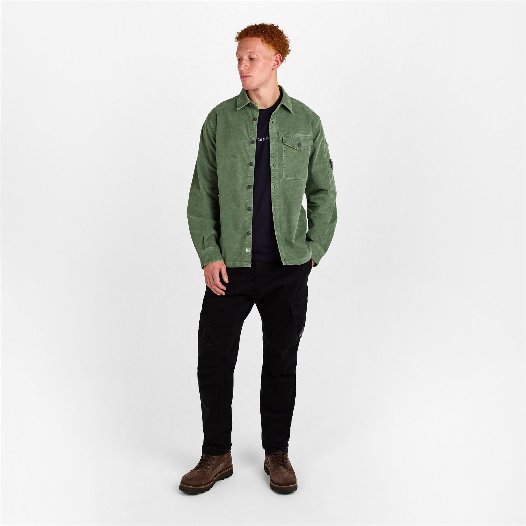 CP Company Lens Cord Long Sleeve Plain Shirt