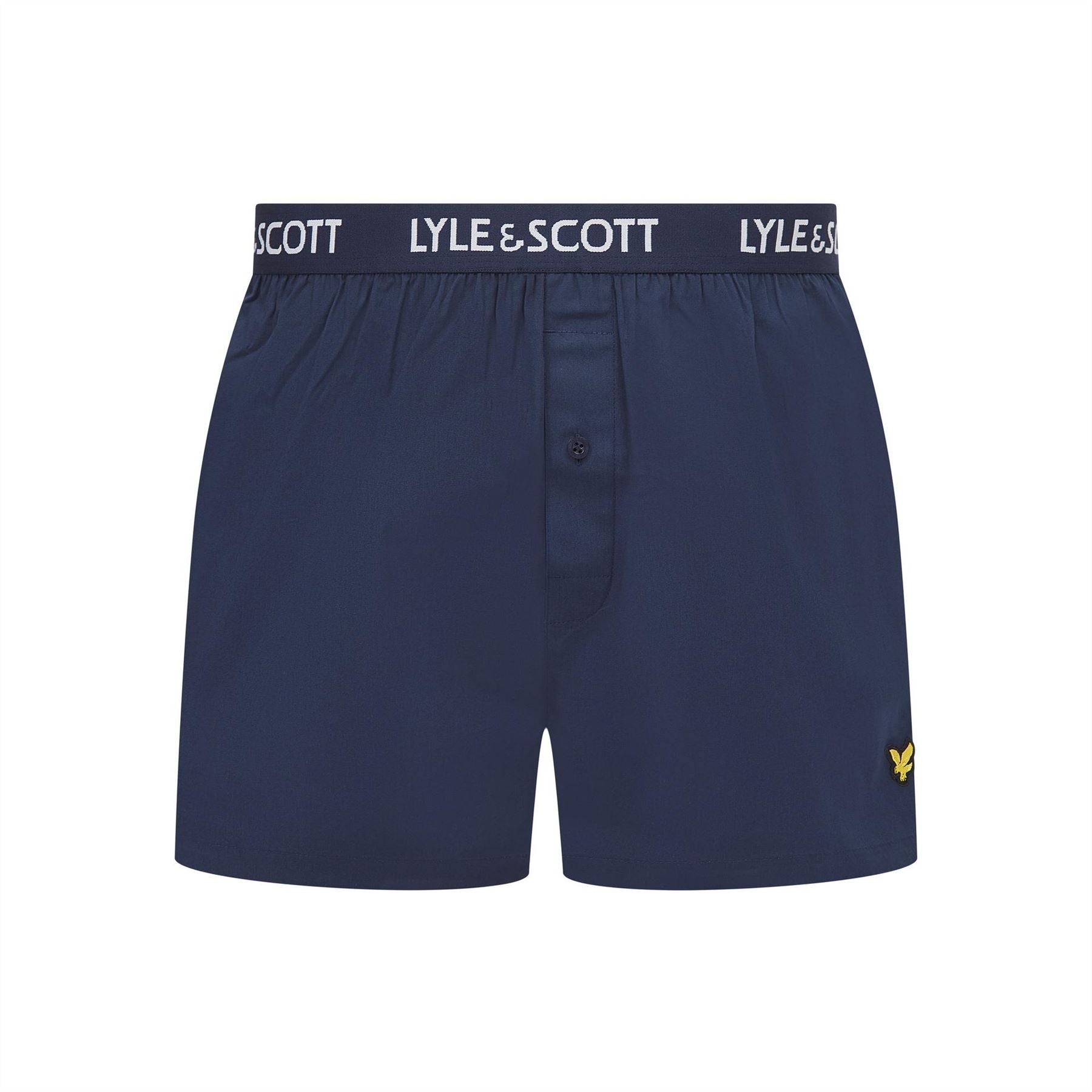 Lyle and Scott 2 Pack Woven Plain Design Boxer Shorts