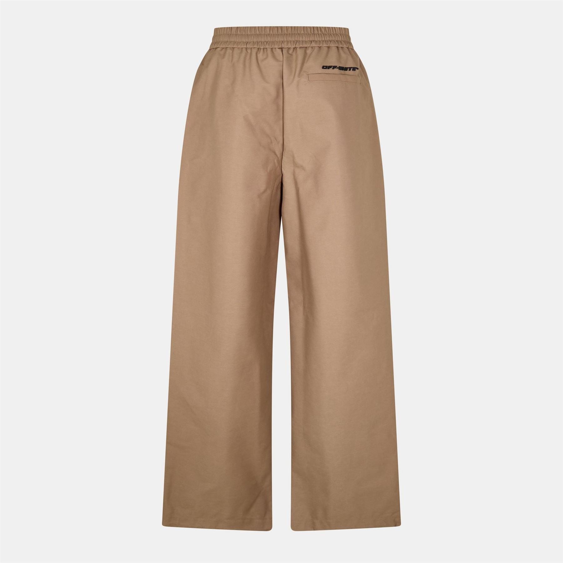 Off White Canvas Utility Wide Leg Cargo Pants
