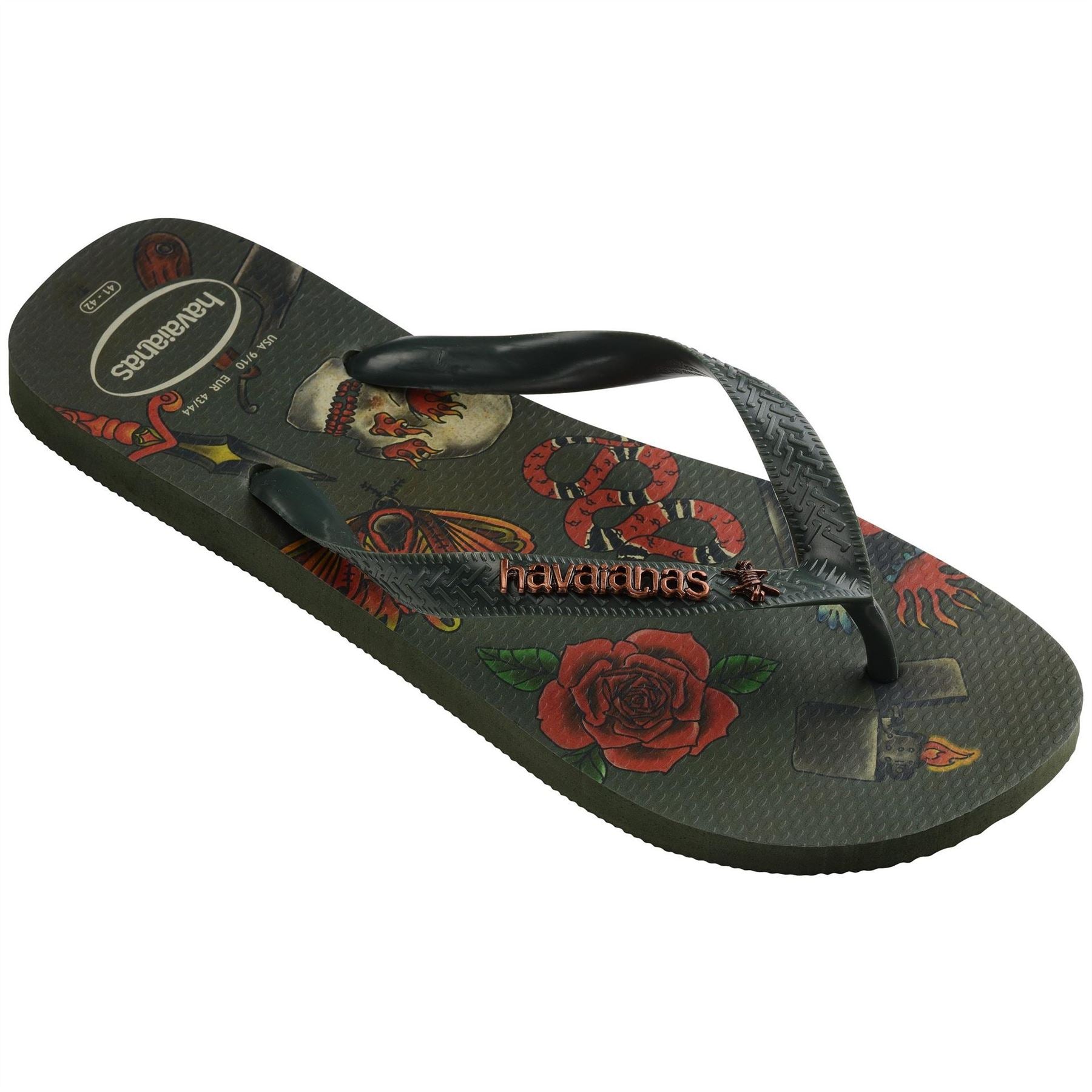 Havaianas Womens Hav. Top Tribo Ruby Red Black 39 40 Flip Flops