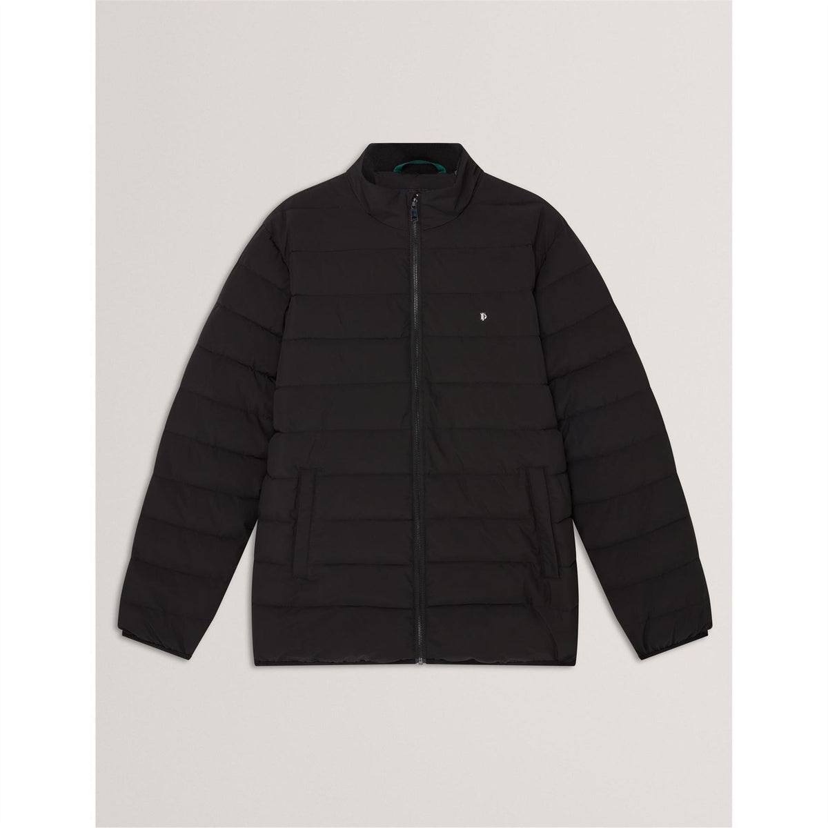 Ted Baker Horizontal Stripe Patterned Puffer Jacket with Zipped Pocket