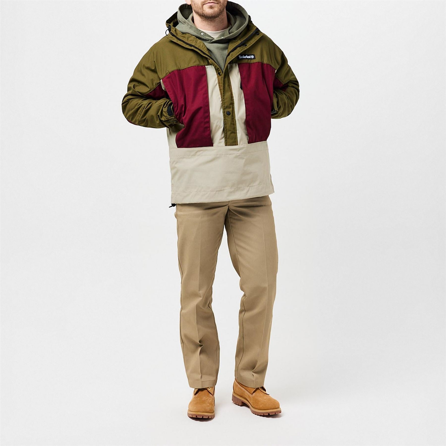 Timberland DWR Anorak DWR Treatment Hooded Long Sleeve Oversized Fit Rain Anoraks