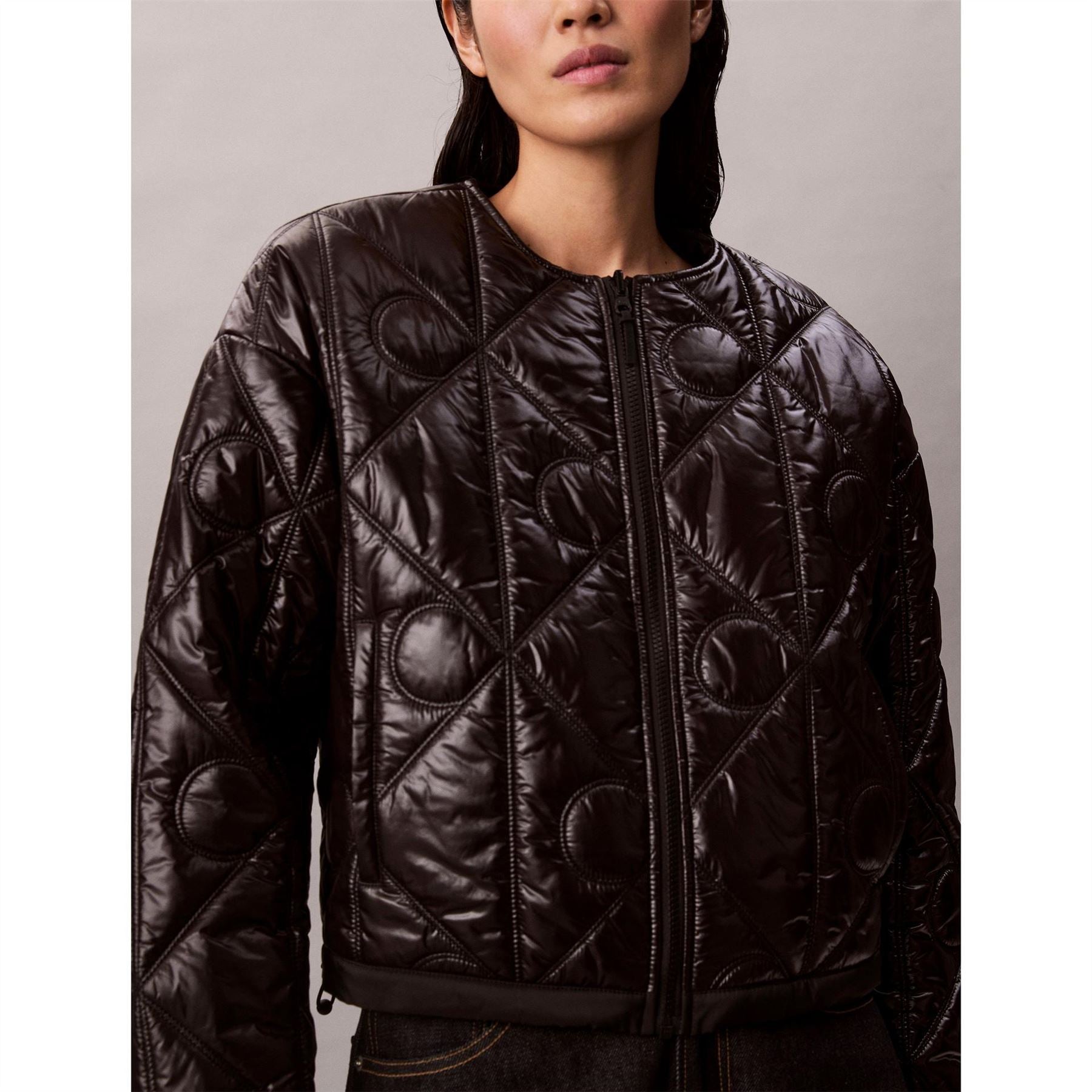 Calvin Klein Jeans Quilted Ribbed Cuff Puffer Jacket