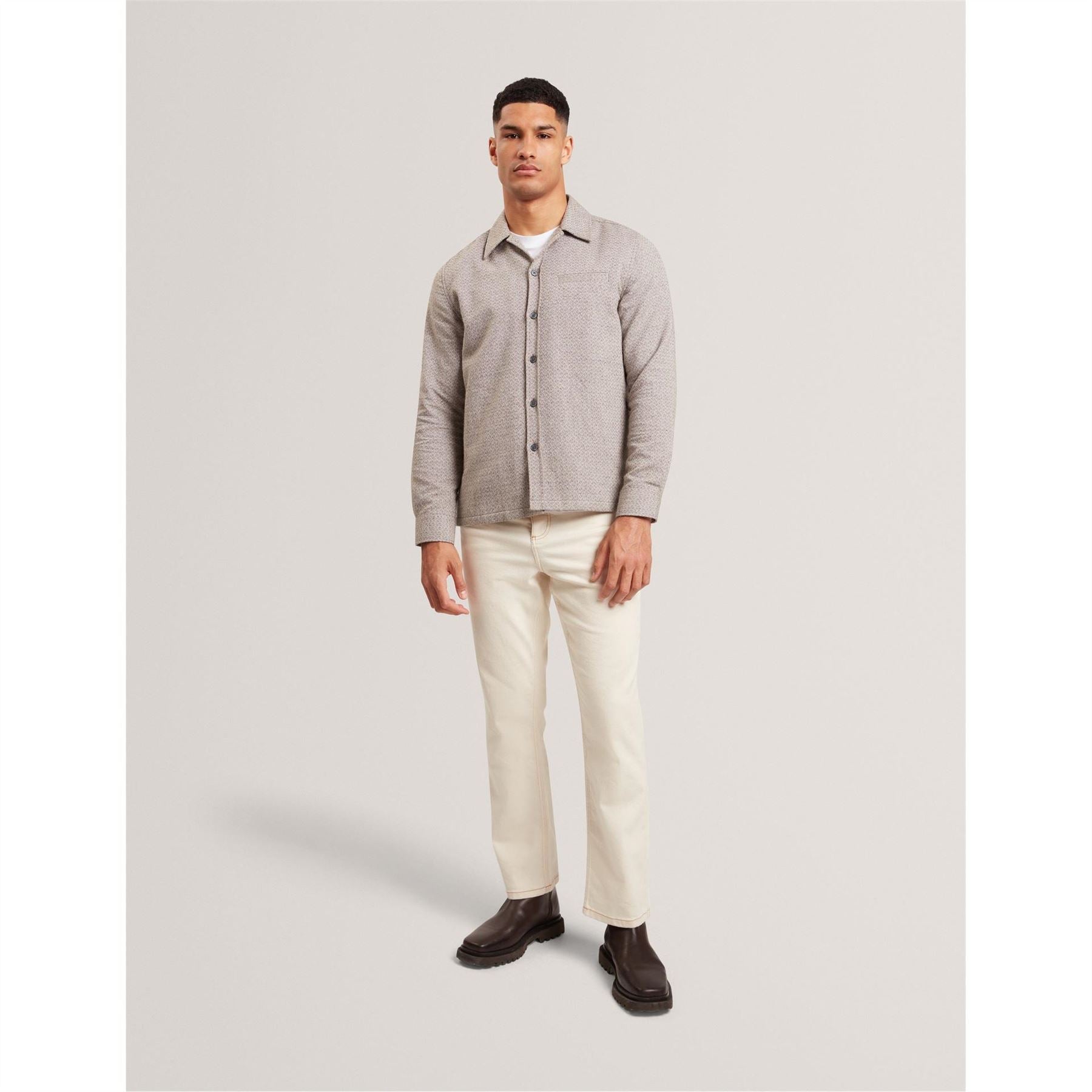 Ted Baker Geometric Patterned Overshirt with Chest Pocket