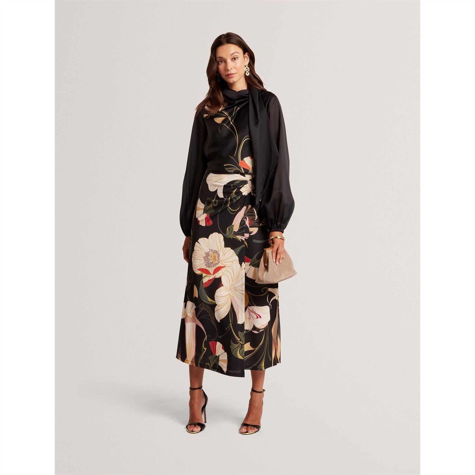 Ted Baker Tie Neck Long Sleeve Blouse