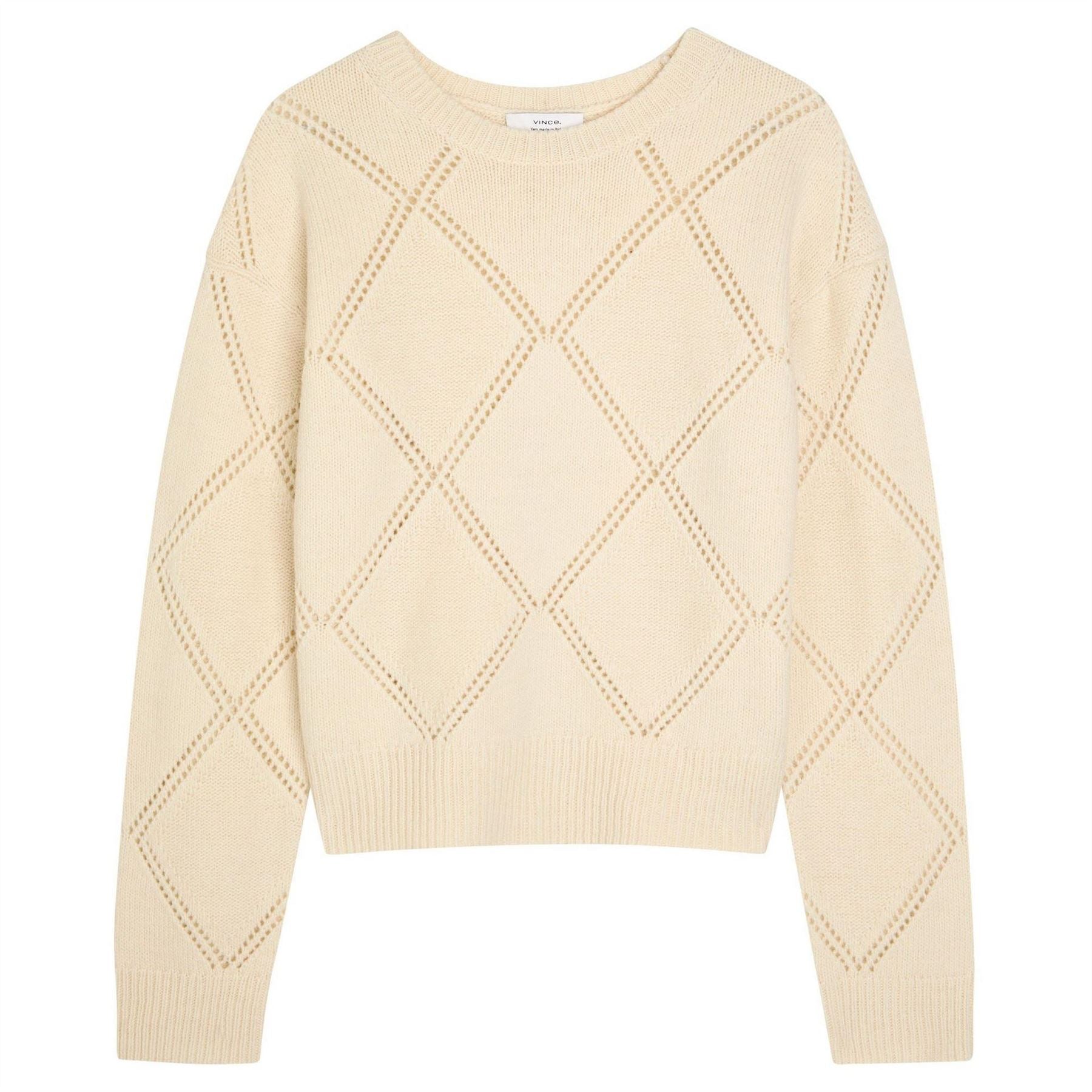 Vince Textured Argyle Sweater