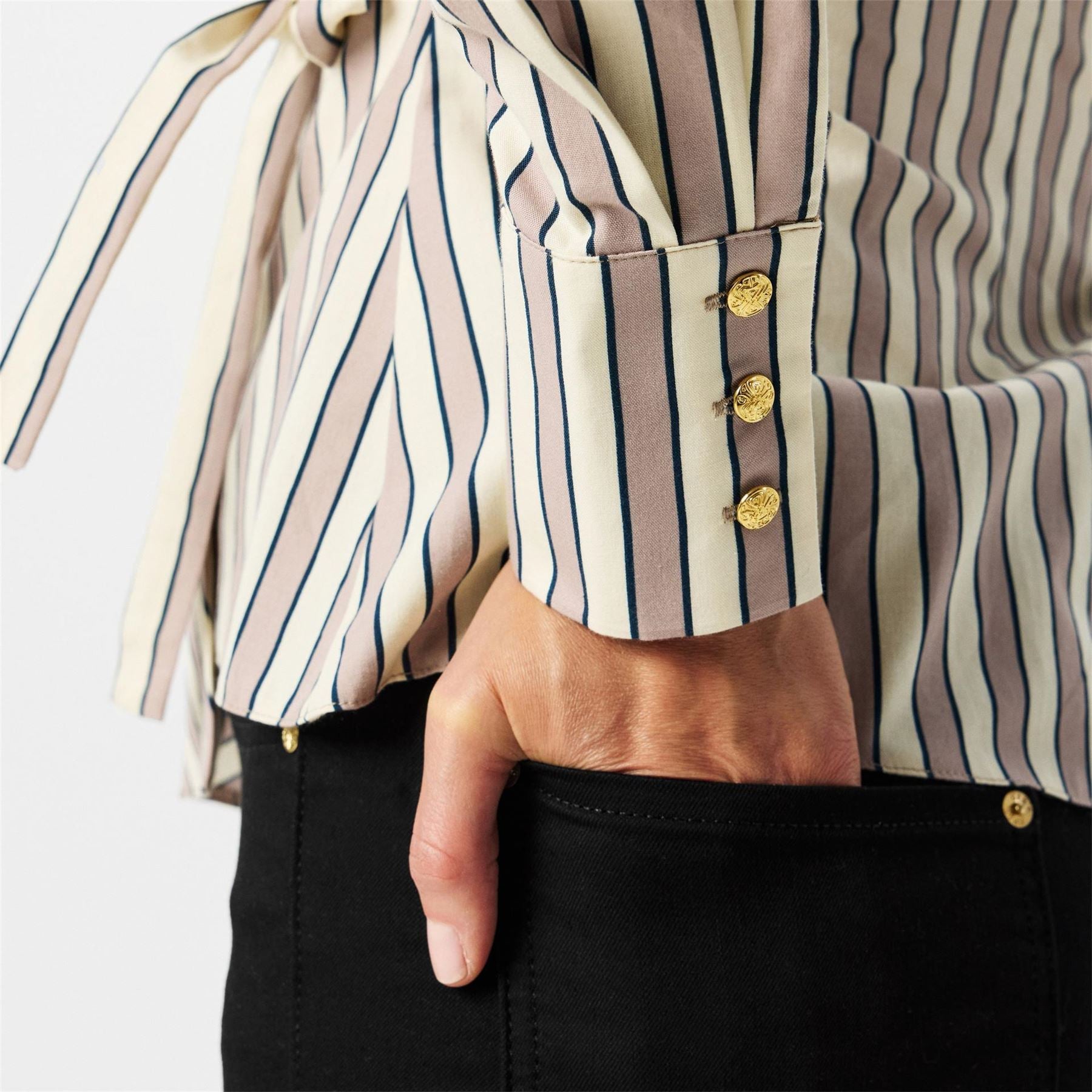 Biba Stripe Regular Fit Long Sleeve Shirt