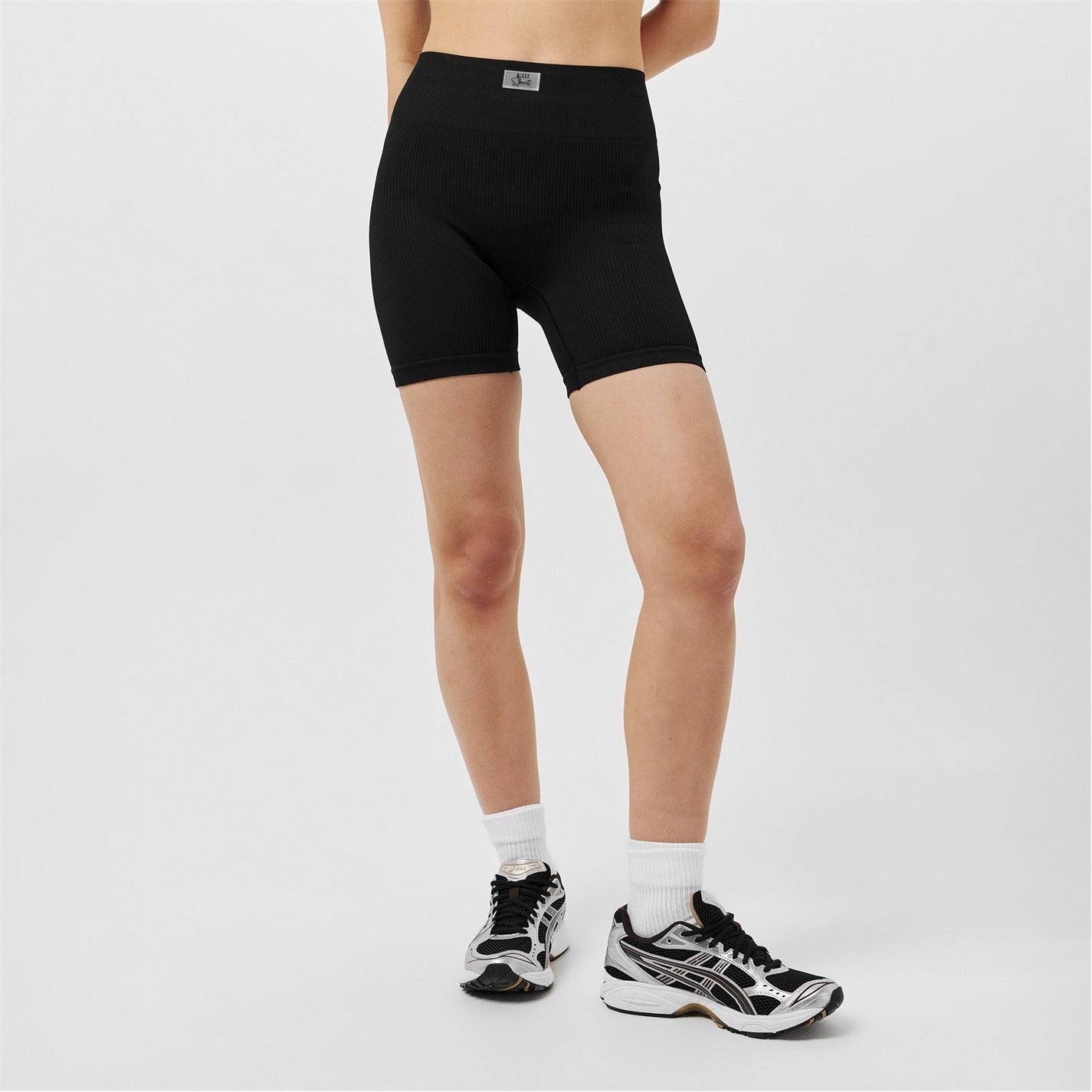 Missy Empire Black Missy Sport Ribbed High Waisted Cycle Shorts