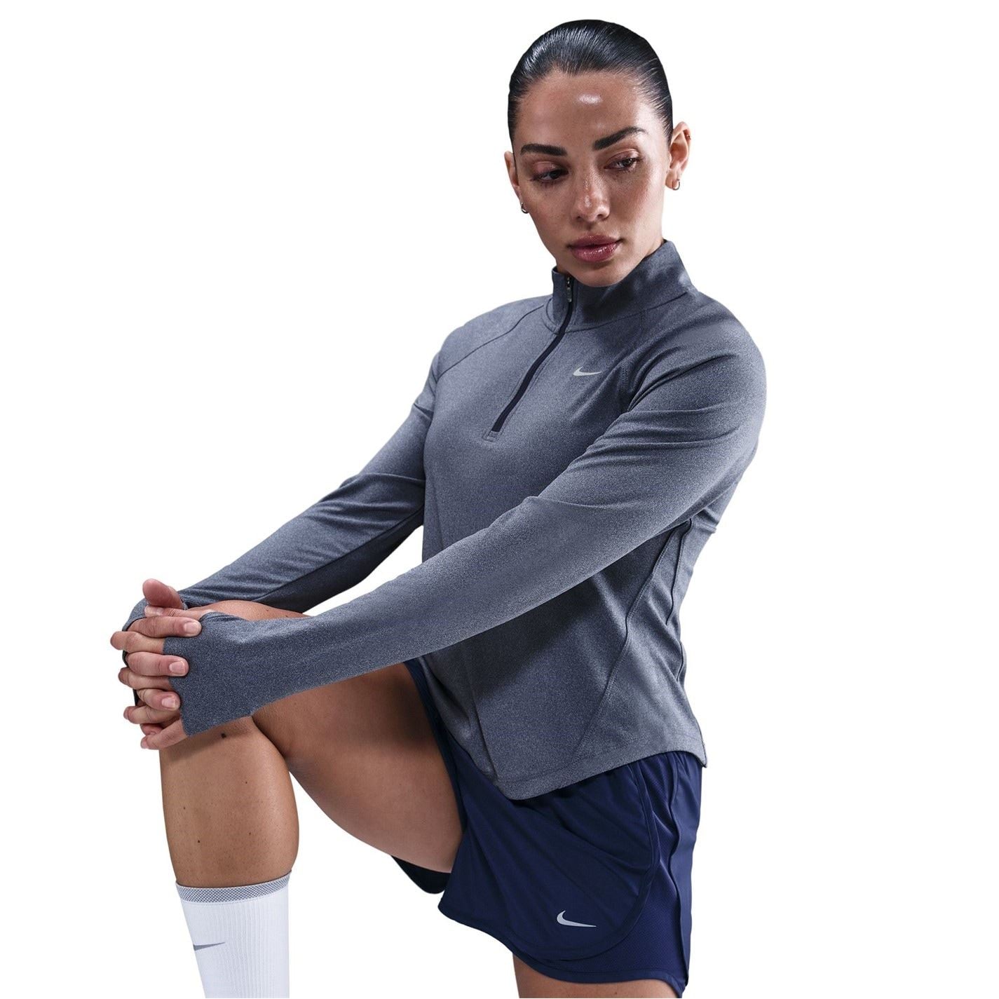 Nike Womens Pacer Long Sleeve 1 2 Zip Running Top