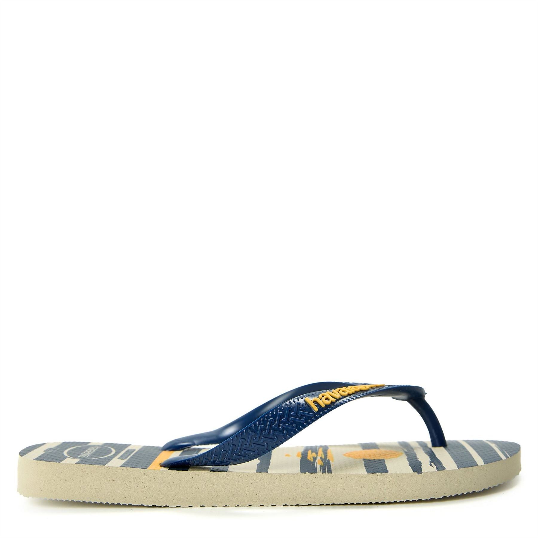 Havaianas Womens Hav. Top Nautical Beige Navy 35 36 Flip Flops