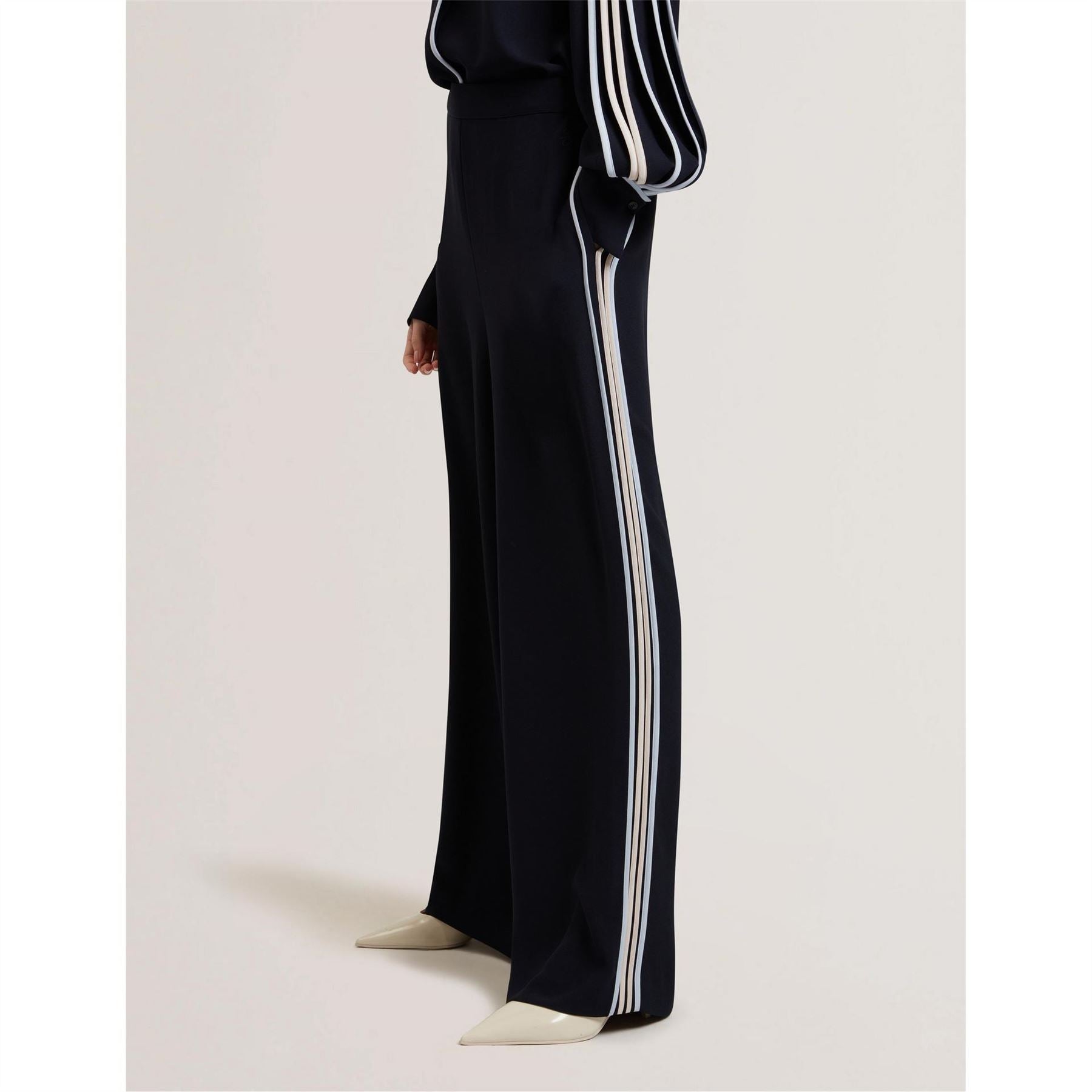 Ted Baker Wide Leg Three Stripes Patterned Pants