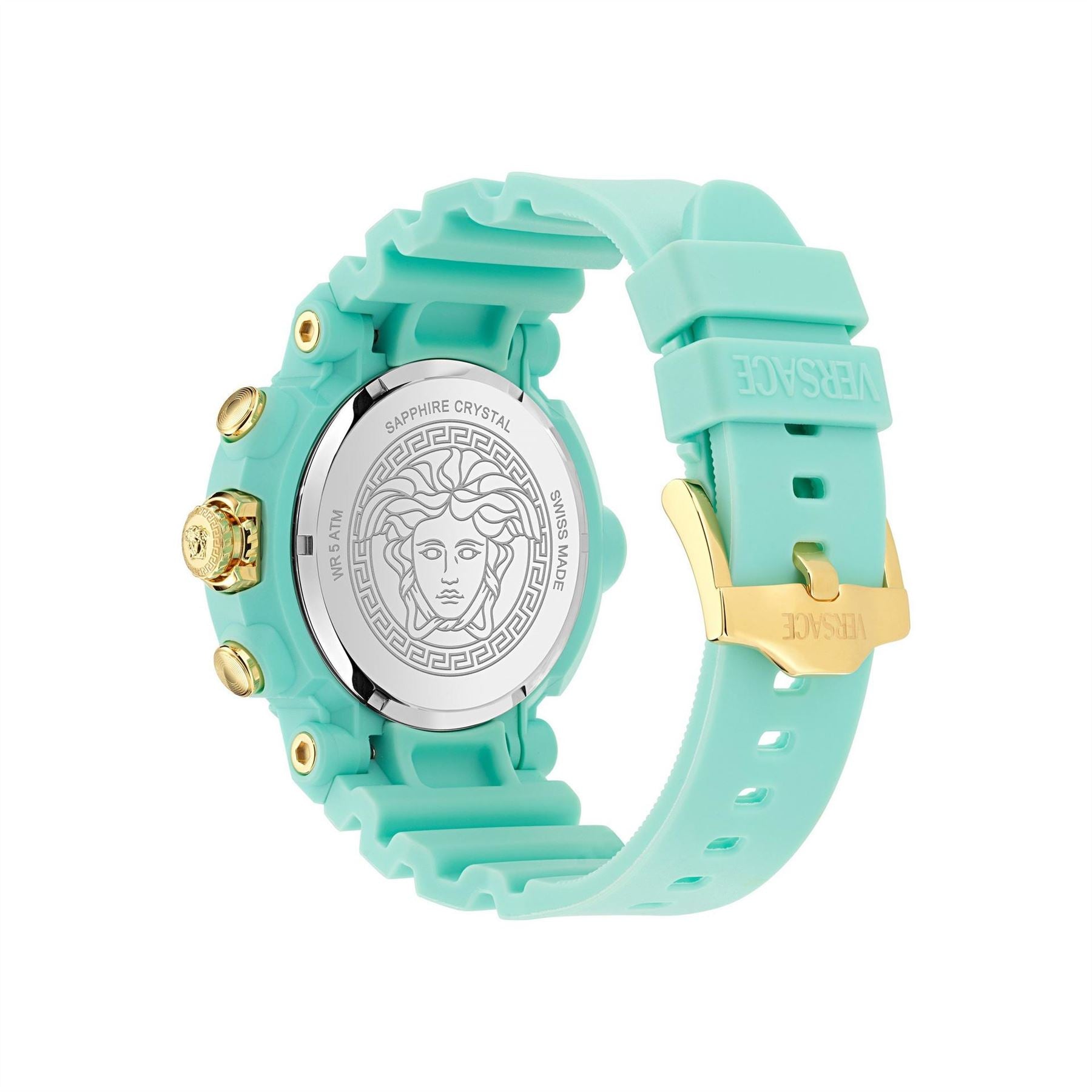 Versace Chronograph Fashion Rubber Bracelet Analogue Watch